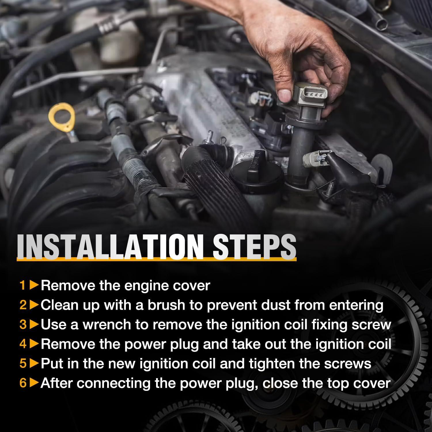 imageNilight Ignition Coil Pack UF413 Fit for Chevy Silverado 1500 2500 HD Tahoe Suburban Avalanche Express Corvette Camaro Impala GMC Yukon Cadillac Escalade Pontiac 53 60L V8 EngineOE 126114248 PcsFit Nissan 20072018