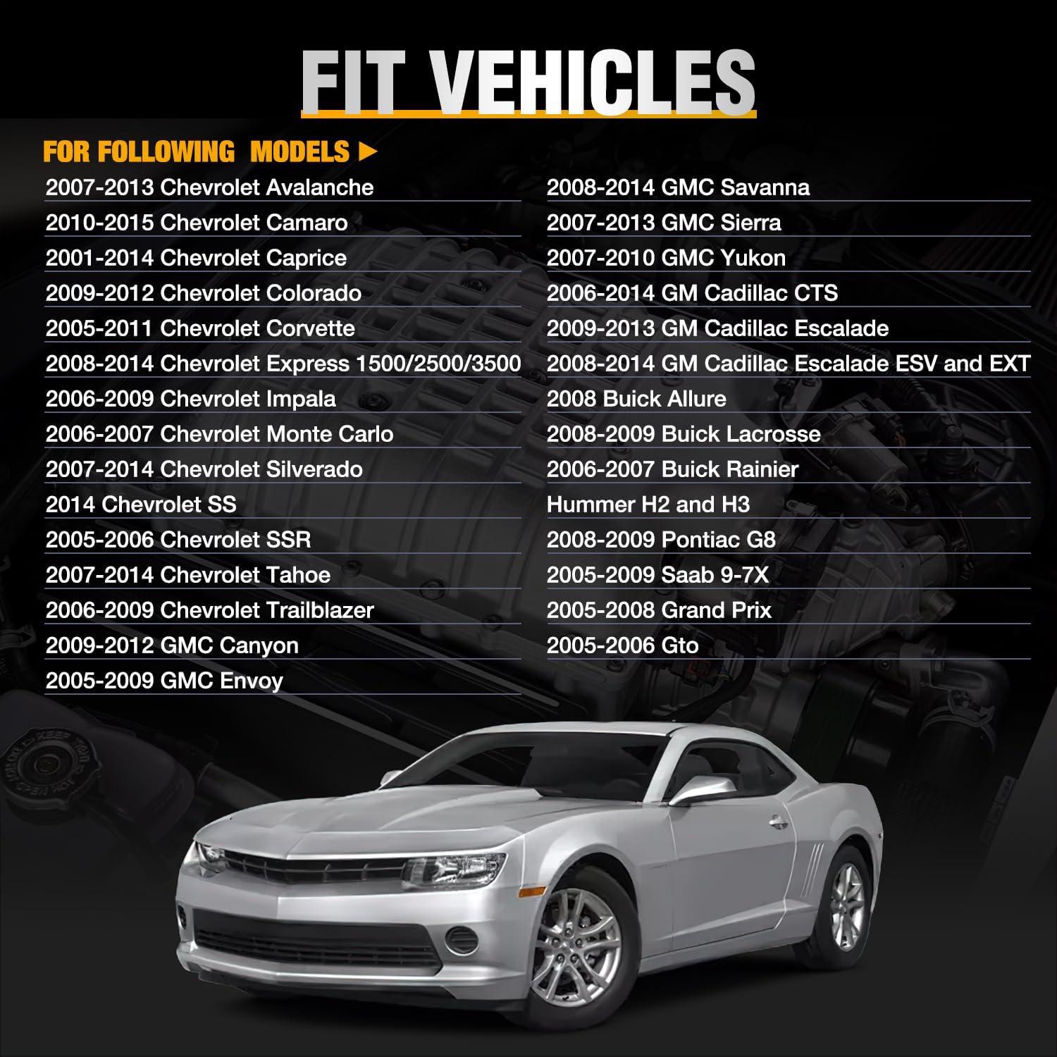 imageNilight Ignition Coil Pack UF413 Fit for Chevy Silverado 1500 2500 HD Tahoe Suburban Avalanche Express Corvette Camaro Impala GMC Yukon Cadillac Escalade Pontiac 53 60L V8 EngineOE 126114248 PcsFit ChevyGMC 20072018