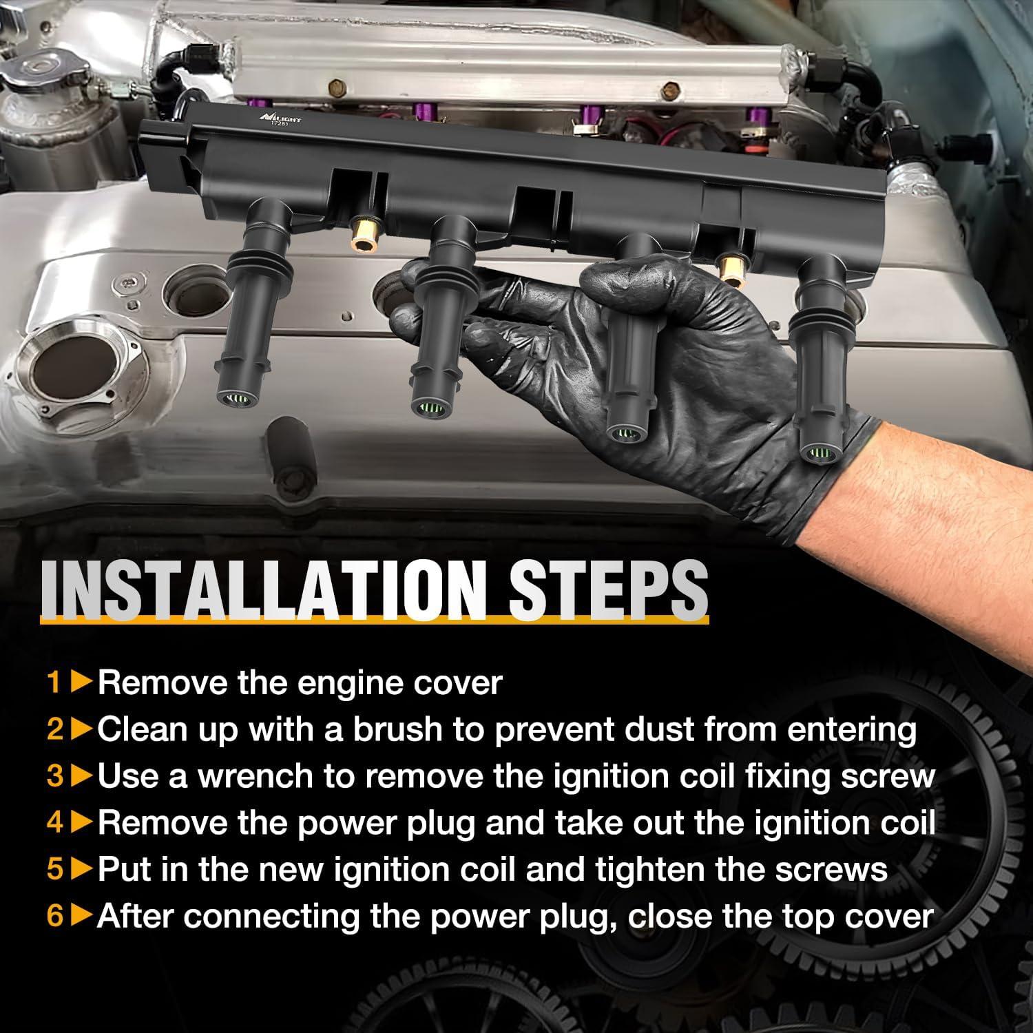 imageNilight Ignition Coil Pack UF413 Fit for Chevy Silverado 1500 2500 HD Tahoe Suburban Avalanche Express Corvette Camaro Impala GMC Yukon Cadillac Escalade Pontiac 53 60L V8 EngineOE 126114248 PcsFit ChevroletBuickCadillac 20112018