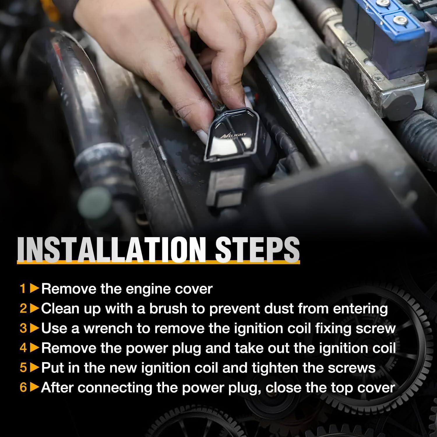 imageNilight Ignition Coil Pack UF413 Fit for Chevy Silverado 1500 2500 HD Tahoe Suburban Avalanche Express Corvette Camaro Impala GMC Yukon Cadillac Escalade Pontiac 53 60L V8 EngineOE 126114248 PcsFit ToyotaLexus 20012012 1PCS