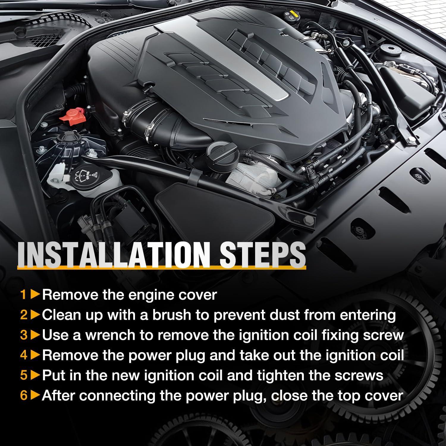 imageNilight Ignition Coil Pack UF413 Fit for Chevy Silverado 1500 2500 HD Tahoe Suburban Avalanche Express Corvette Camaro Impala GMC Yukon Cadillac Escalade Pontiac 53 60L V8 EngineOE 126114248 PcsFit BMW 20012013