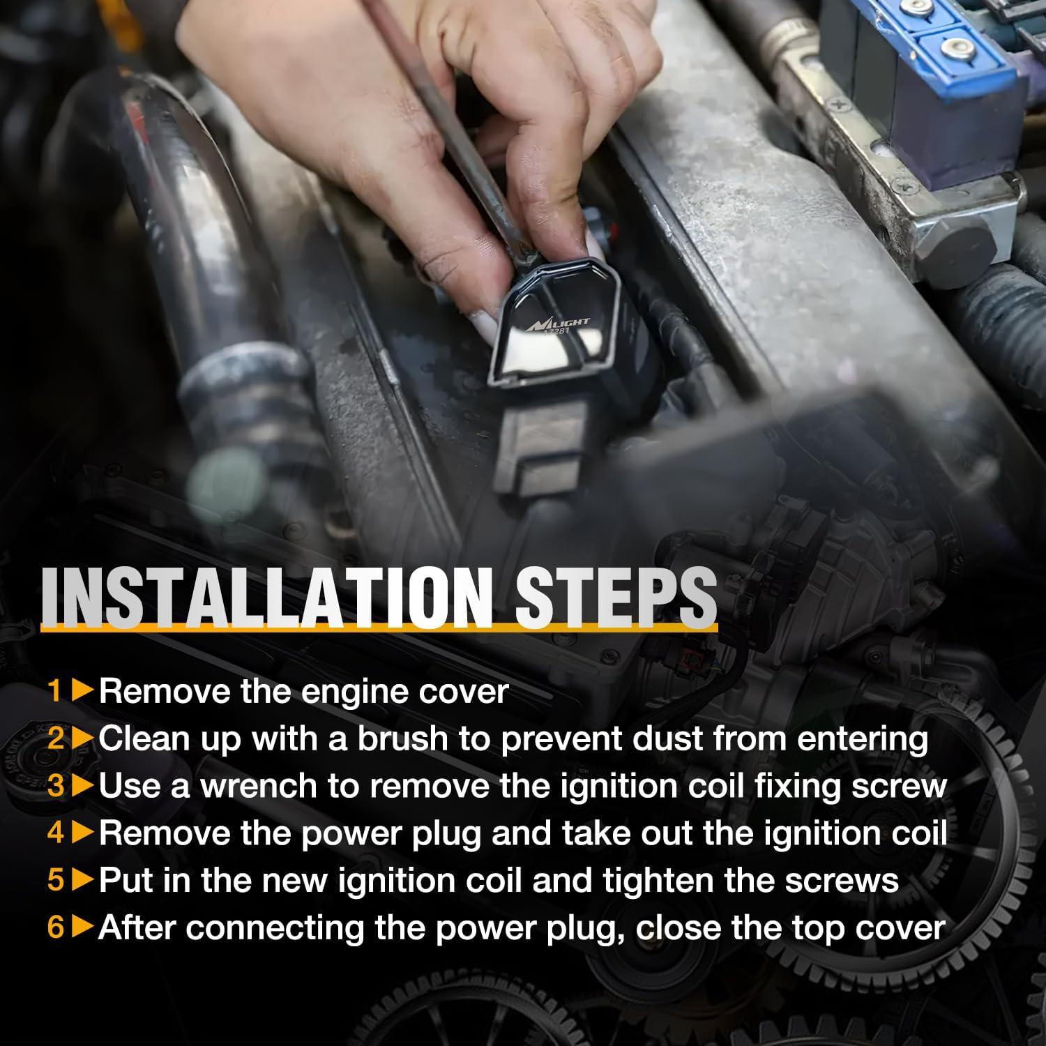 imageNilight Ignition Coil Pack UF413 Fit for Chevy Silverado 1500 2500 HD Tahoe Suburban Avalanche Express Corvette Camaro Impala GMC Yukon Cadillac Escalade Pontiac 53 60L V8 EngineOE 126114248 PcsFit DodgeChryslerJeep 20112016