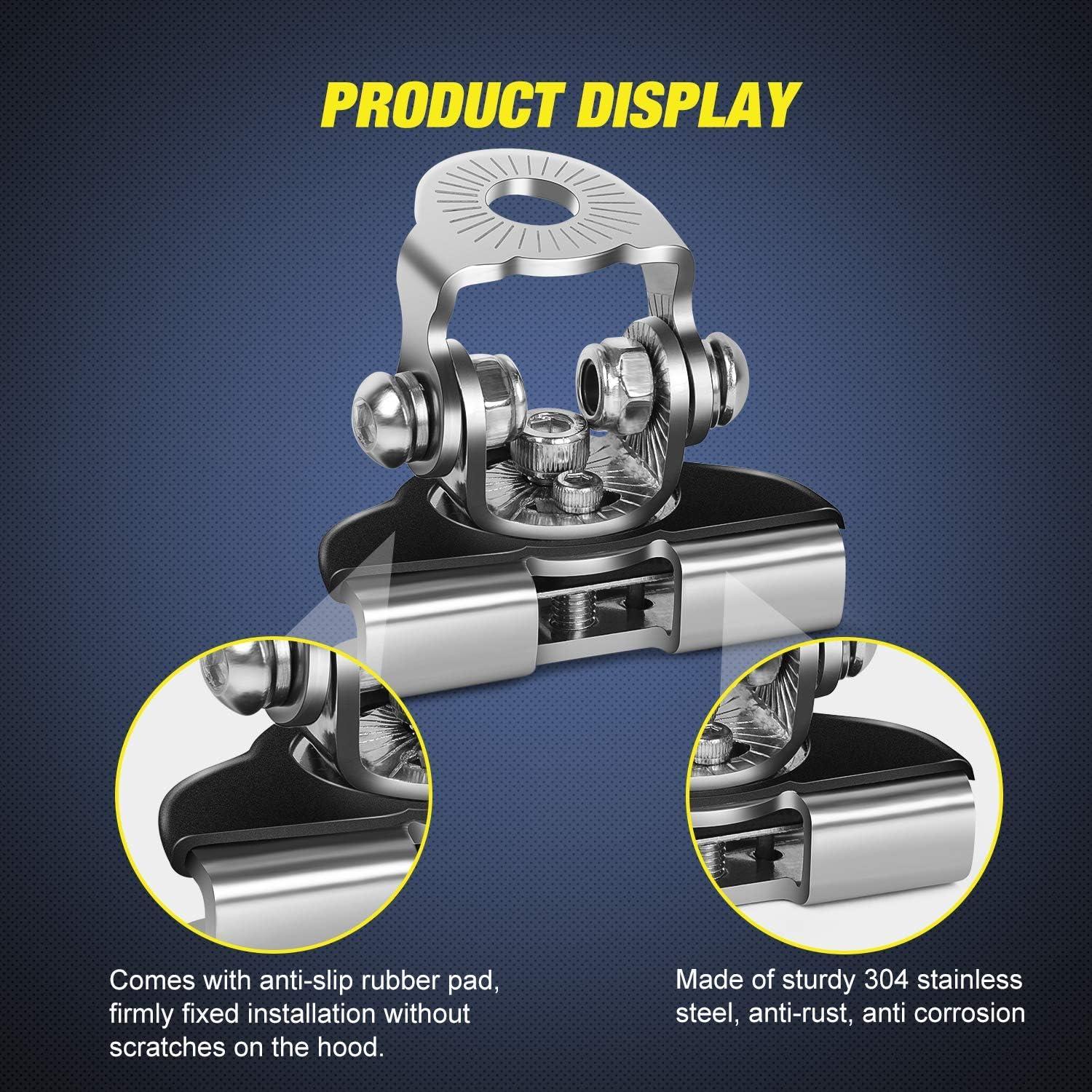 imageNilight LED Light Bar Mounting Bracket 2PCS Universal Adjustable Pillar Hood Fog Pods Work Lamp No Drilling Aluminum Mount Clamp Holder for Truck SUV Pickup Van 4x4 OffRoad BlackSilver2