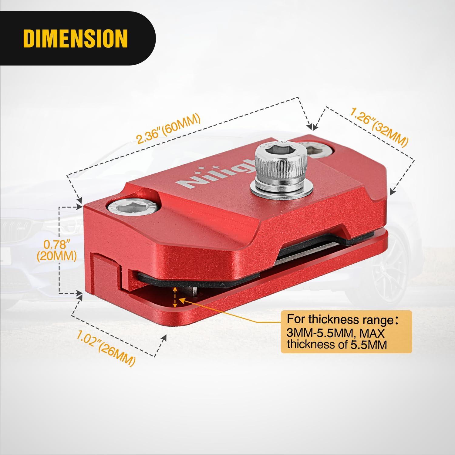 imageNilight LED Light Bar Mounting Bracket 2PCS Universal Adjustable Pillar Hood Fog Pods Work Lamp No Drilling Aluminum Mount Clamp Holder for Truck SUV Pickup Van 4x4 OffRoad BlackRed