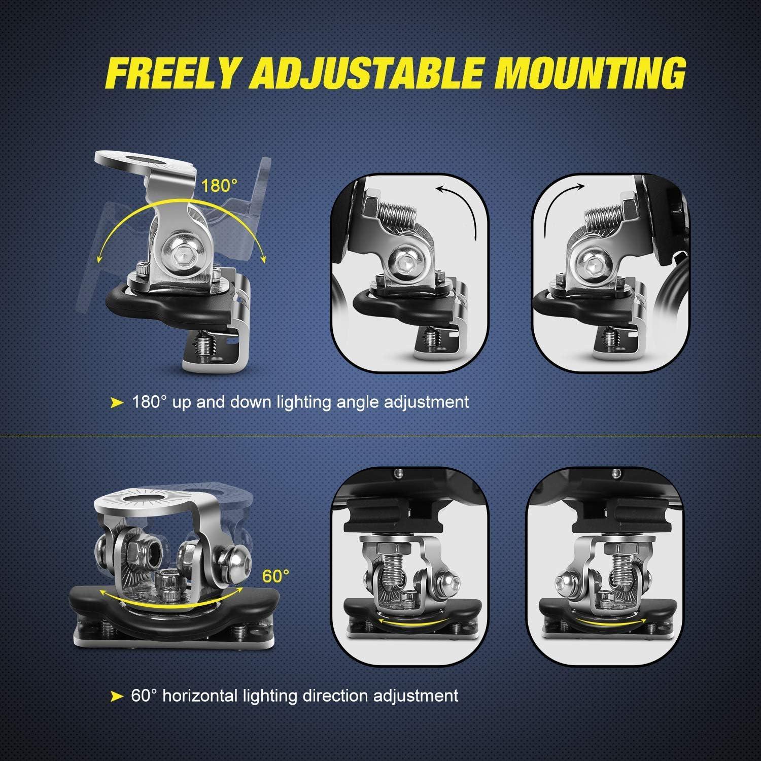 imageNilight LED Light Bar Mounting Bracket 2PCS Universal Adjustable Pillar Hood Fog Pods Work Lamp No Drilling Aluminum Mount Clamp Holder for Truck SUV Pickup Van 4x4 OffRoad BlackSilver2