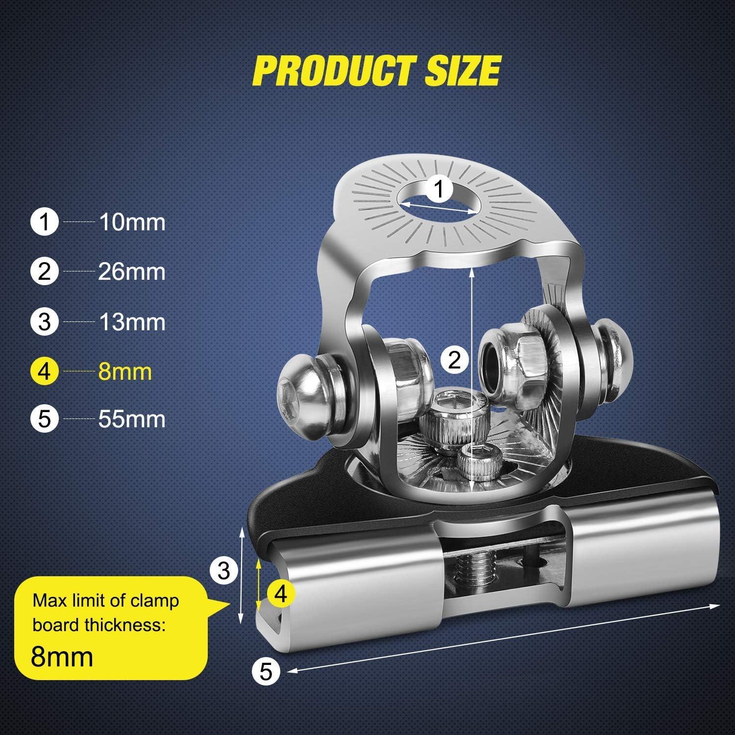 imageNilight LED Light Bar Mounting Bracket 2PCS Universal Adjustable Pillar Hood Fog Pods Work Lamp No Drilling Aluminum Mount Clamp Holder for Truck SUV Pickup Van 4x4 OffRoad BlackSilver2