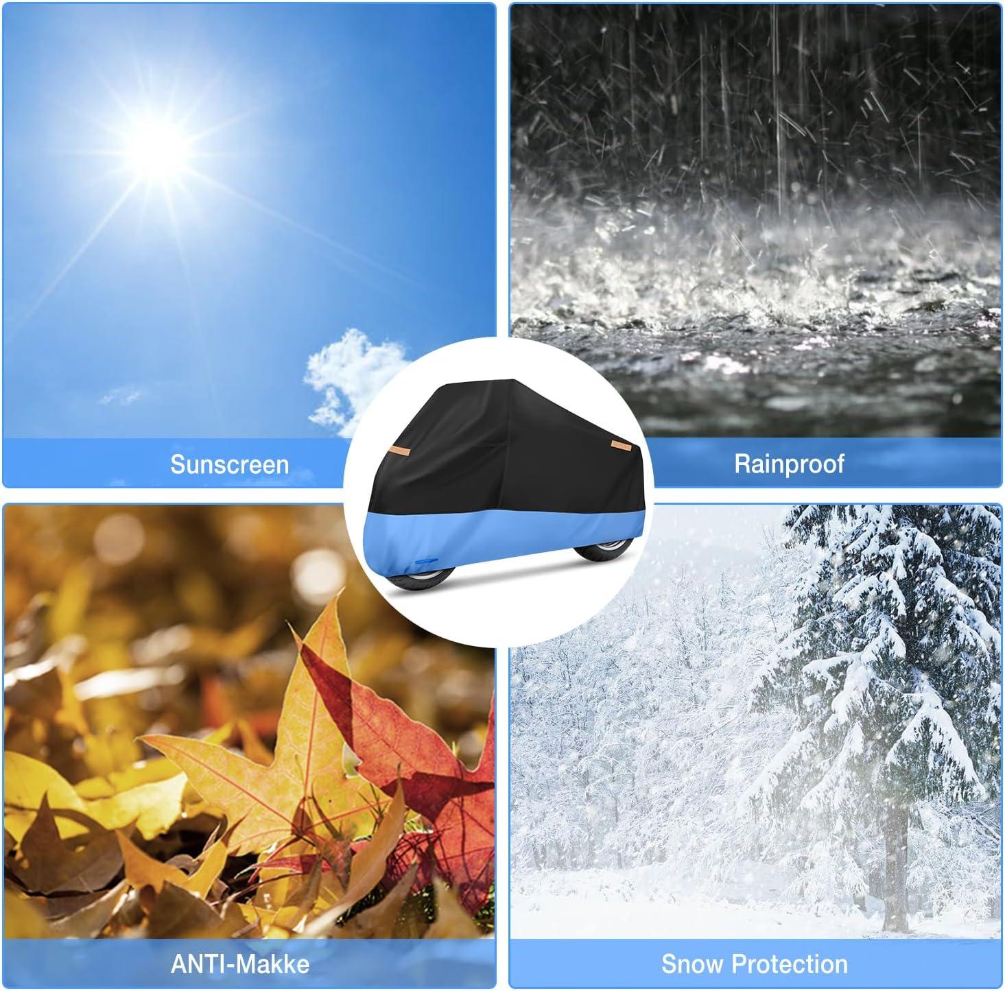 imageNilight Motorcycle Cover All Season Universal Oxford Fabric with LockHole Waterproof Durable UV with Storage Bag ampamp Protective Reflective Strip Fits up to 96quot MotorcycleXL  96L x 41W x 49H