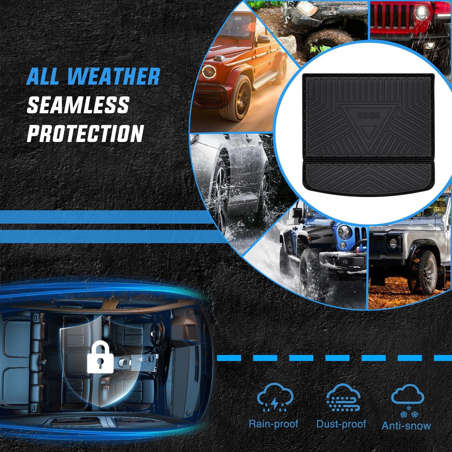 imageNilight TPE Floor Mats for Ford Edge 2015 2016 2017 2018 2019 2020 2021 2022 2023 2024 2025 All Weather Custom Fit Heavy Duty Floor Liners1524 Edge