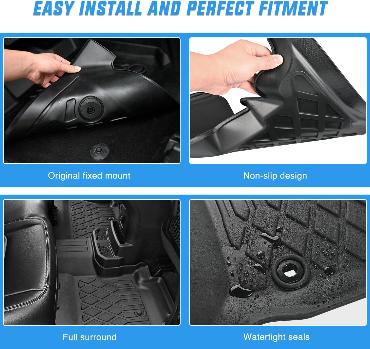 imageNilight TPE Floor Mats for Ford Edge 2015 2016 2017 2018 2019 2020 2021 2022 2023 2024 2025 All Weather Custom Fit Heavy Duty Floor Liners20152024 Edge