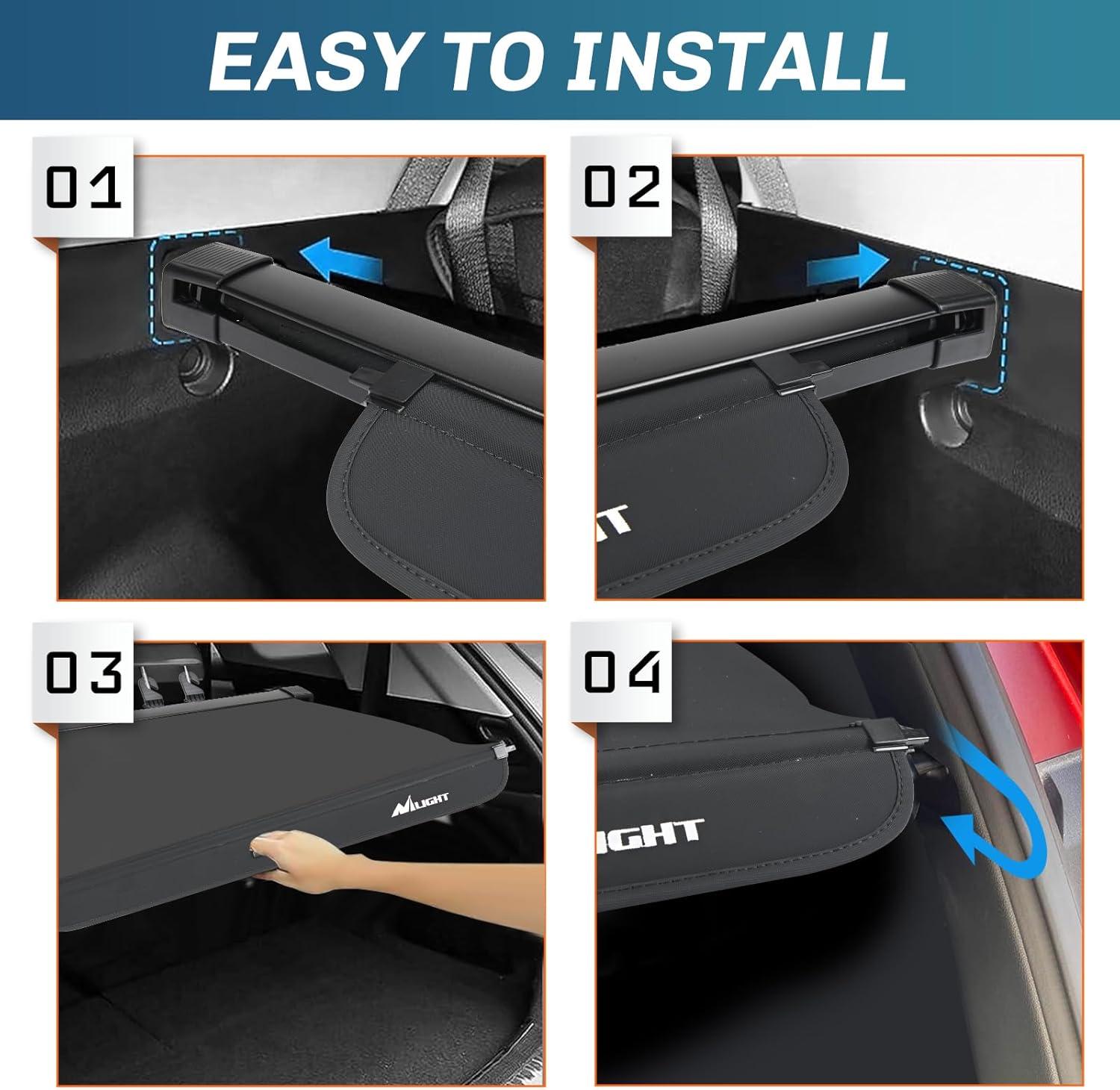 imageNilight Trunk Cargo Cover for Audi Q5 2018 2019 2020 2021 2022 2023 2024 Retractable Security Shade Rear Cargo Cover with Trunk Storage Net20032014 Volvo XC90