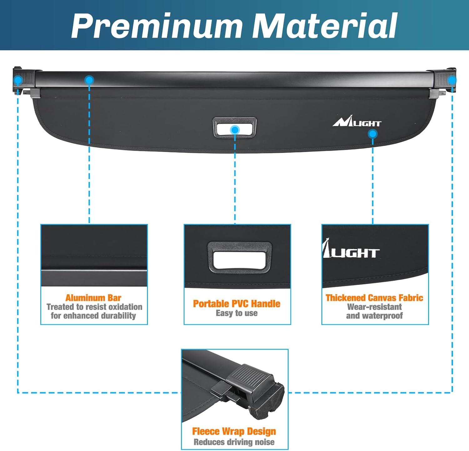 imageNilight Trunk Cargo Cover for Audi Q5 2018 2019 2020 2021 2022 2023 2024 Retractable Security Shade Rear Cargo Cover with Trunk Storage Net20182024 Audi Q5