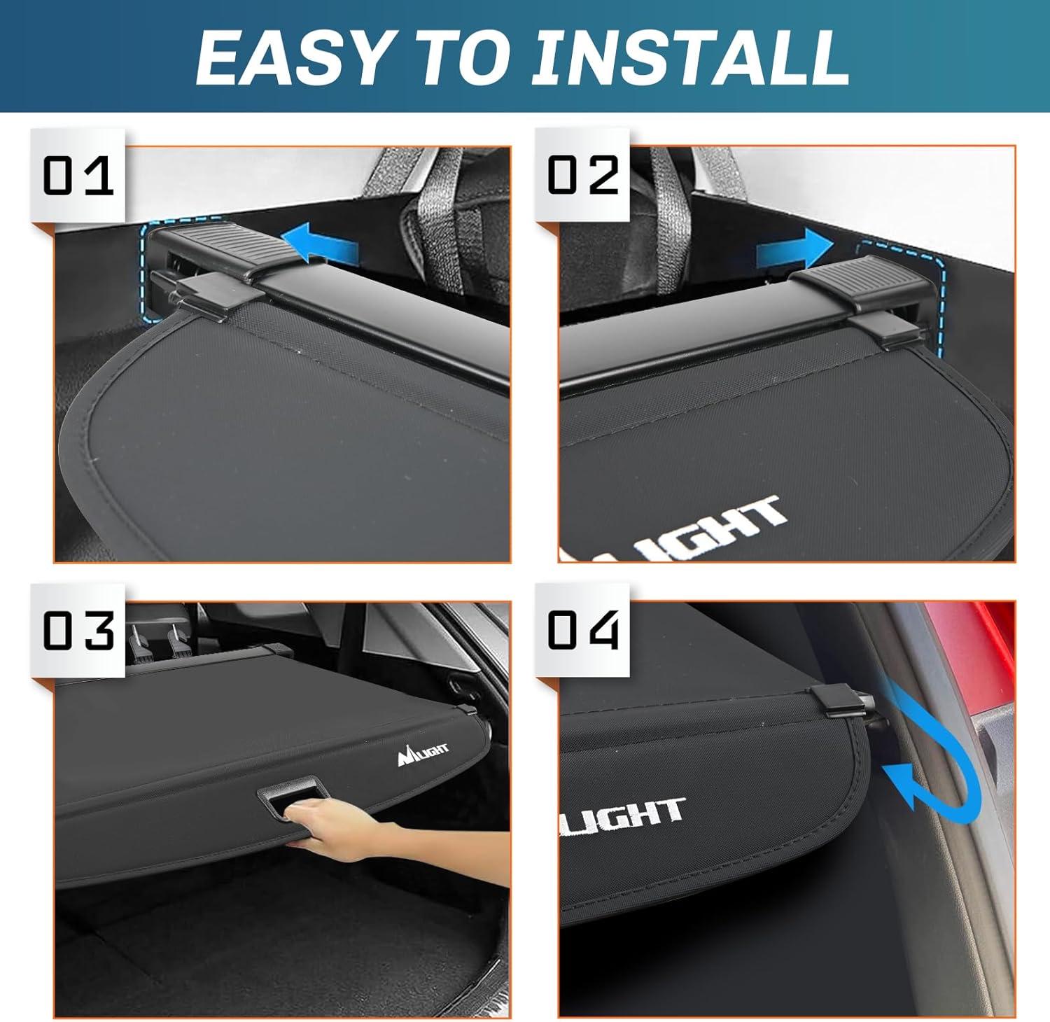 imageNilight Trunk Cargo Cover for Audi Q5 2018 2019 2020 2021 2022 2023 2024 Retractable Security Shade Rear Cargo Cover with Trunk Storage Net20182024 Audi Q5