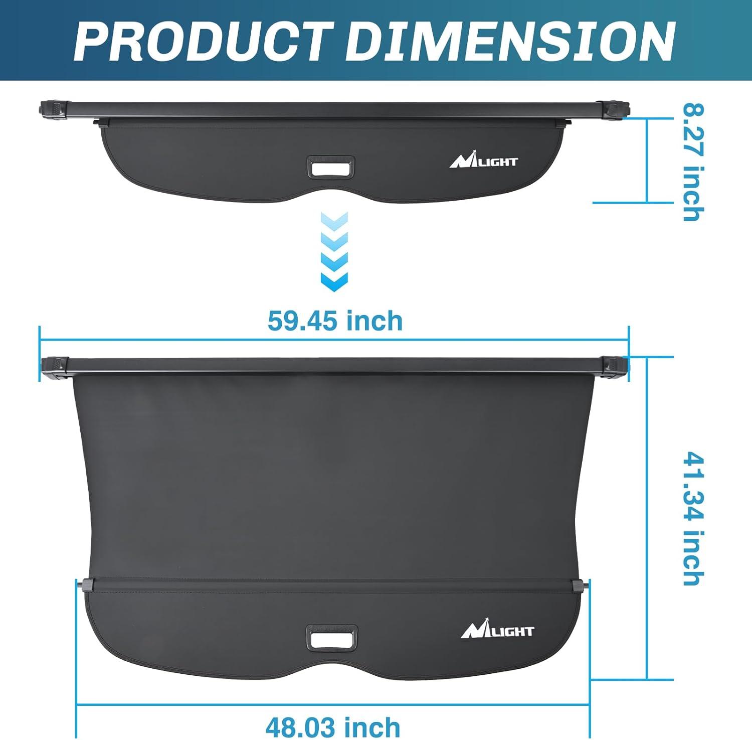 imageNilight Trunk Cargo Cover for Audi Q5 2018 2019 2020 2021 2022 2023 2024 Retractable Security Shade Rear Cargo Cover with Trunk Storage Net20192025 Honda Passport