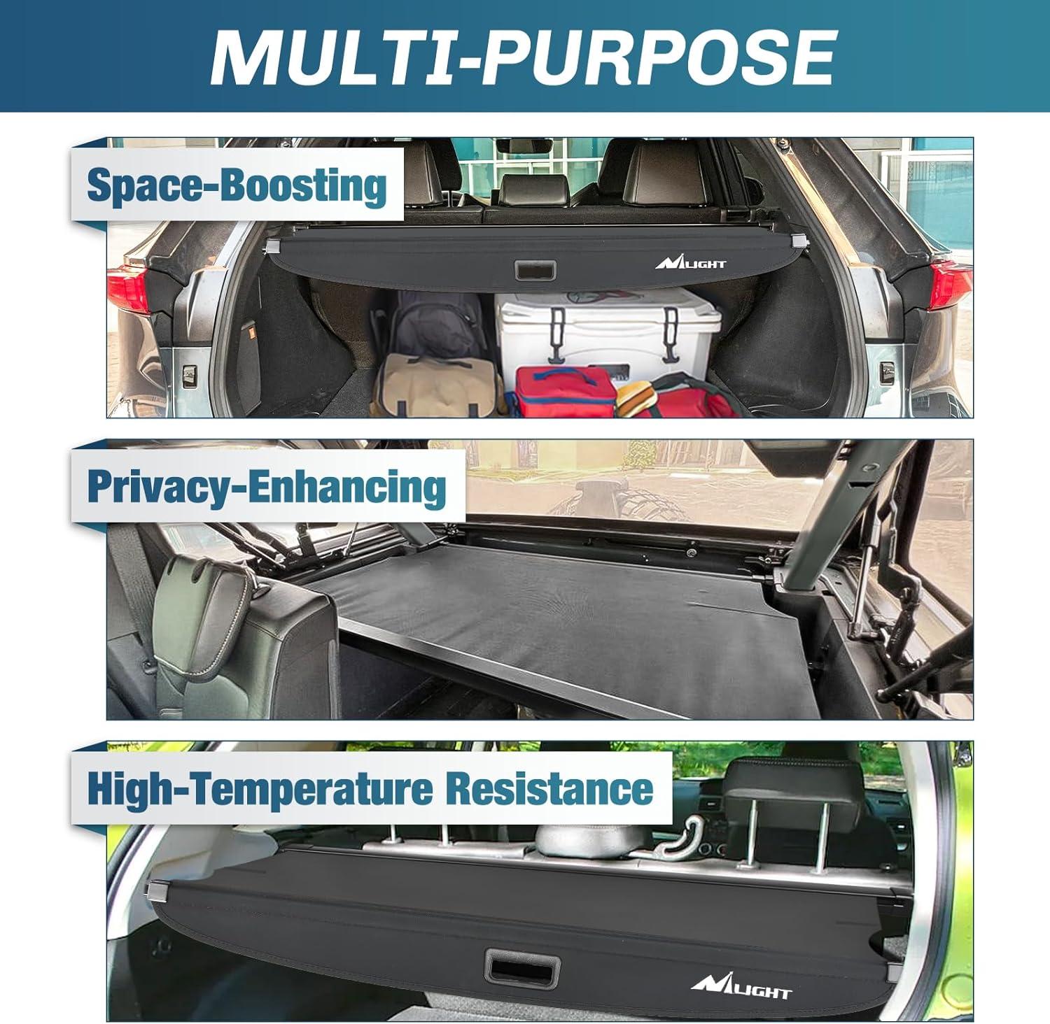 imageNilight Trunk Cargo Cover for Audi Q5 2018 2019 2020 2021 2022 2023 2024 Retractable Security Shade Rear Cargo Cover with Trunk Storage Net20212024 Toyota Venza