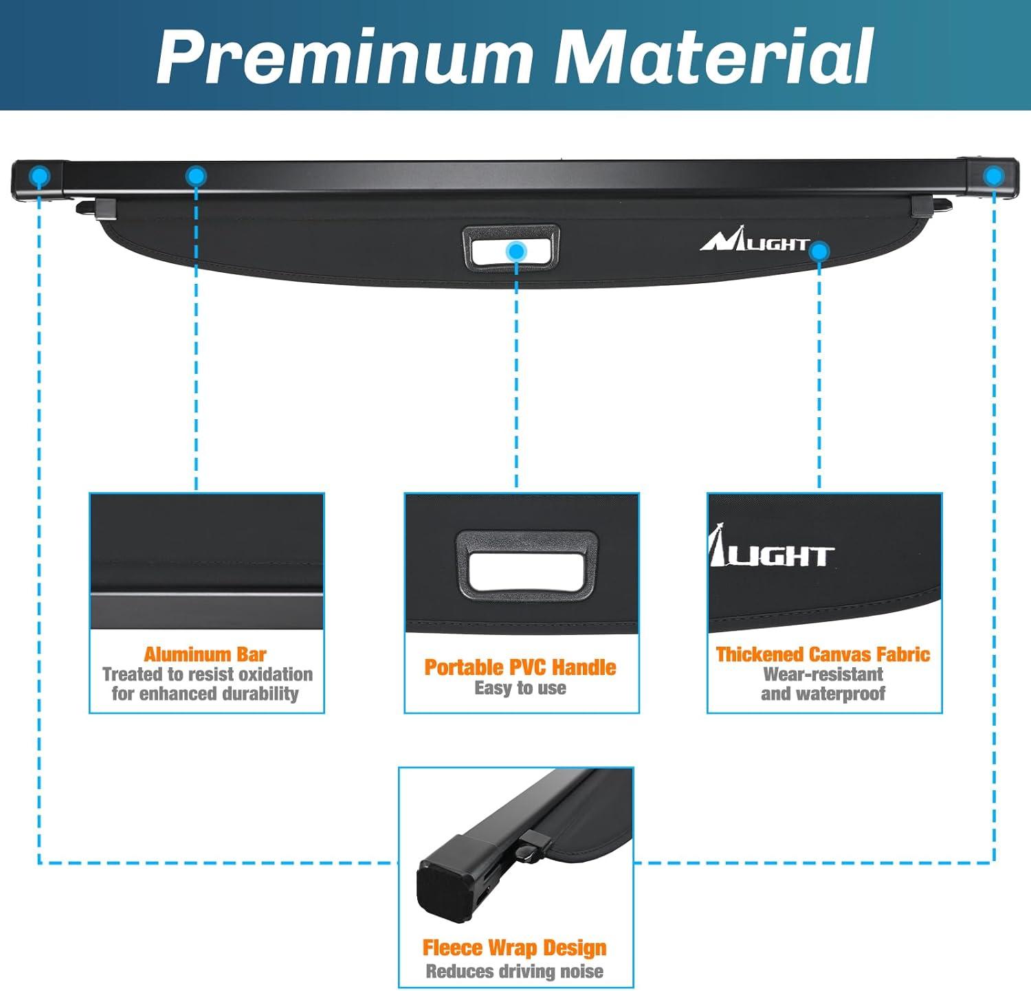 imageNilight Trunk Cargo Cover for Audi Q5 2018 2019 2020 2021 2022 2023 2024 Retractable Security Shade Rear Cargo Cover with Trunk Storage Net20212024 Toyota Venza