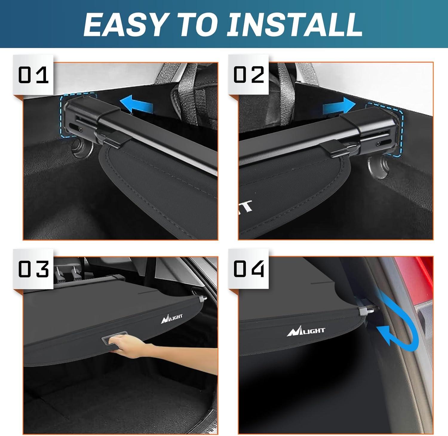 imageNilight Trunk Cargo Cover for Audi Q5 2018 2019 2020 2021 2022 2023 2024 Retractable Security Shade Rear Cargo Cover with Trunk Storage Net20212024 Toyota Venza