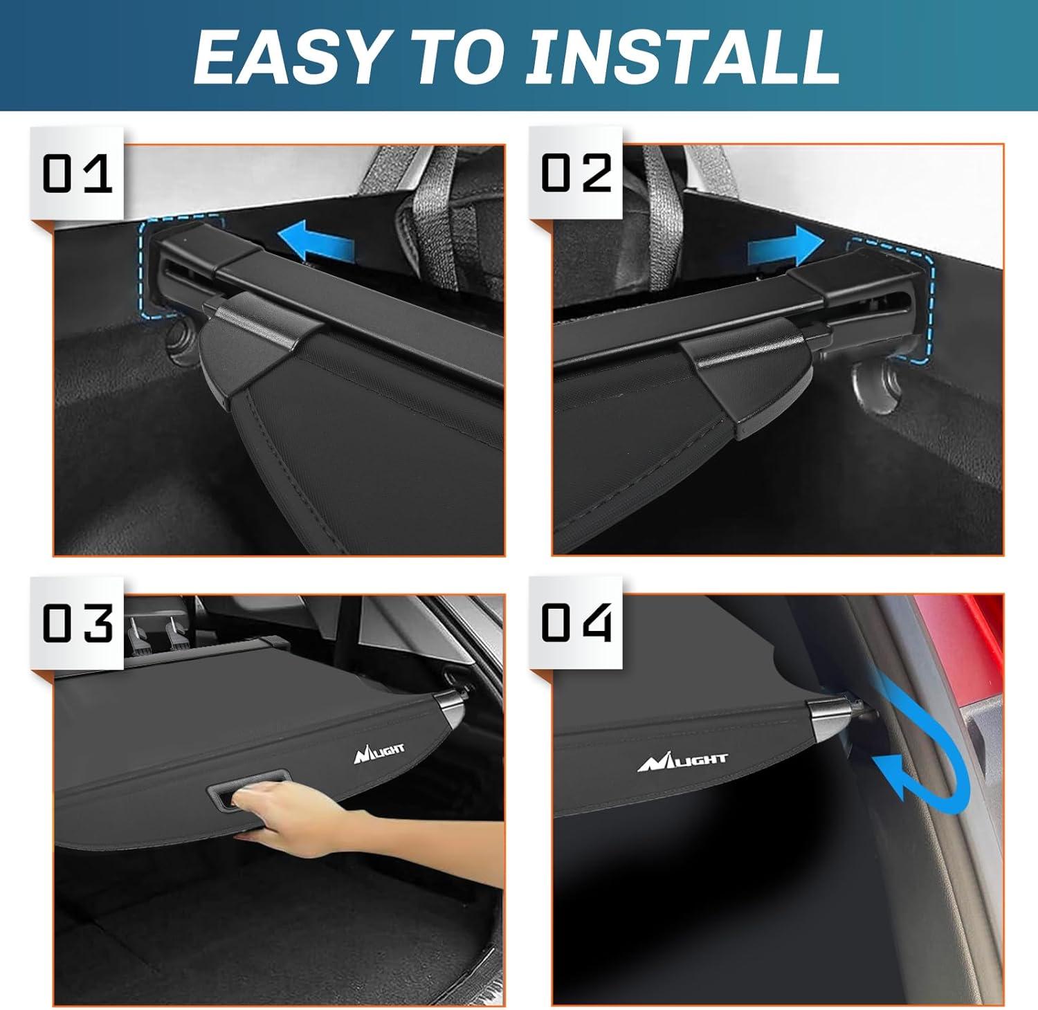 imageNilight Trunk Cargo Cover for Audi Q5 2018 2019 2020 2021 2022 2023 2024 Retractable Security Shade Rear Cargo Cover with Trunk Storage Net20222025 Hyundai Ioniq 5