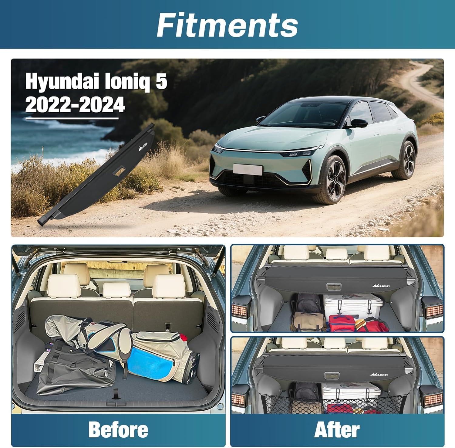 imageNilight Trunk Cargo Cover for Audi Q5 2018 2019 2020 2021 2022 2023 2024 Retractable Security Shade Rear Cargo Cover with Trunk Storage Net20222025 Hyundai Ioniq 5