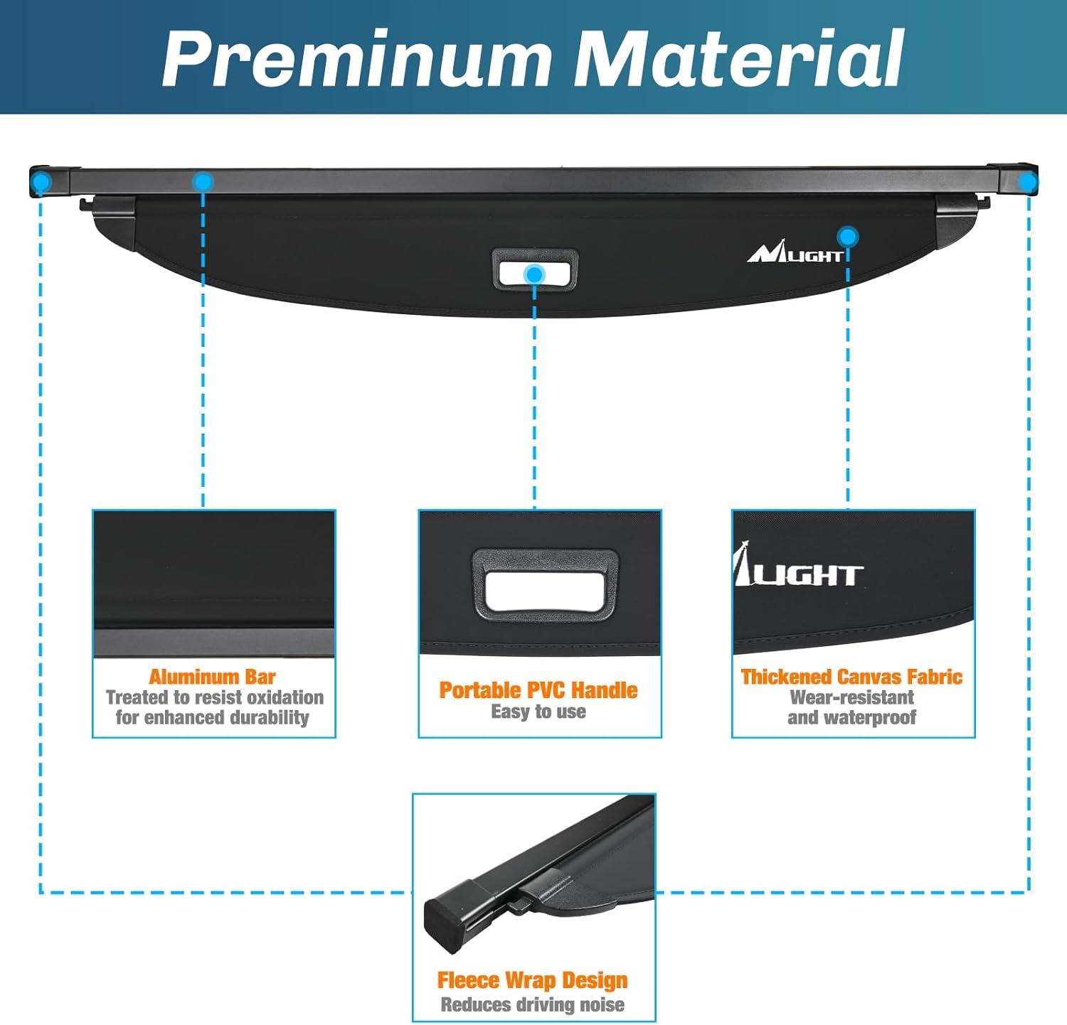 imageNilight Trunk Cargo Cover for Audi Q5 2018 2019 2020 2021 2022 2023 2024 Retractable Security Shade Rear Cargo Cover with Trunk Storage Net20222025 Hyundai Ioniq 5