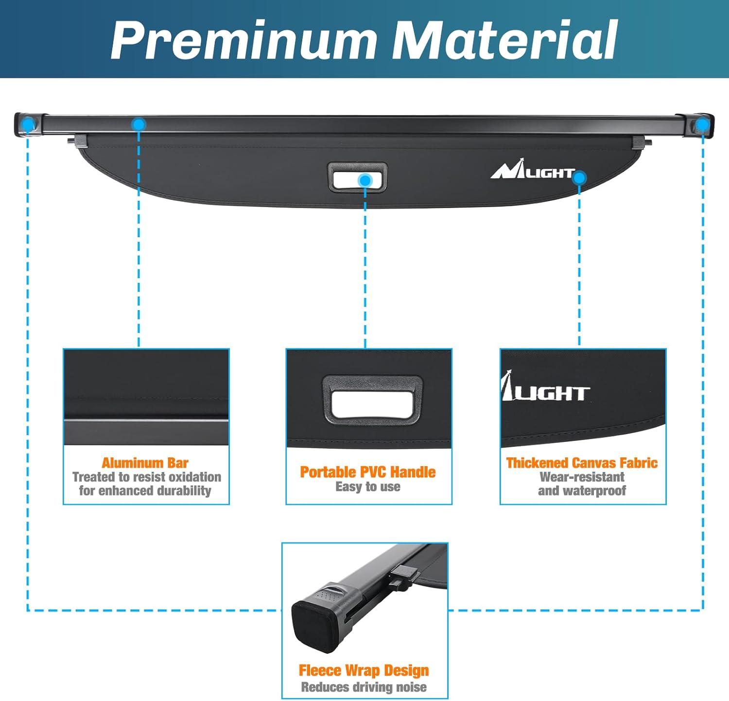 imageNilight Trunk Cargo Cover for Audi Q5 2018 2019 2020 2021 2022 2023 2024 Retractable Security Shade Rear Cargo Cover with Trunk Storage Net20242025 Hyundai Santa Fe