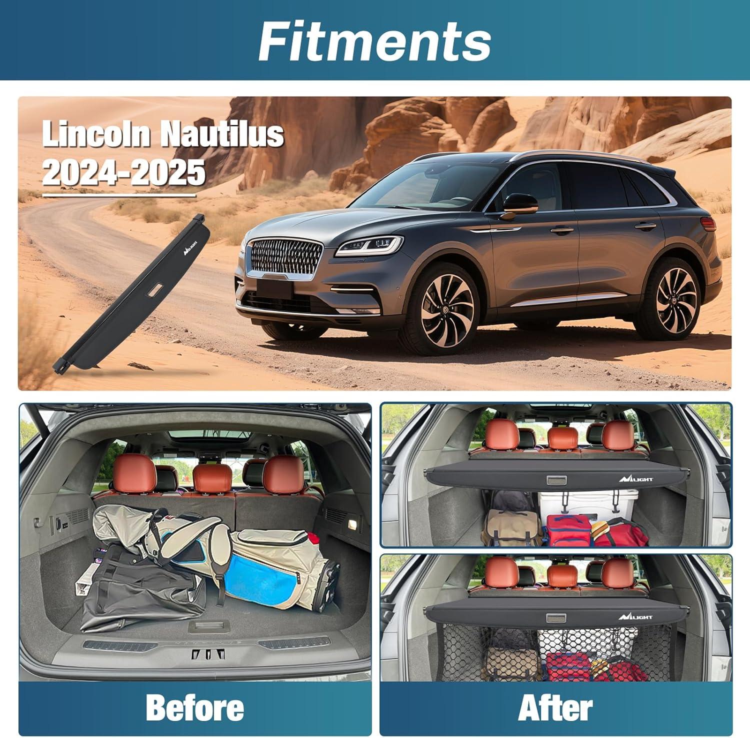 imageNilight Trunk Cargo Cover for Audi Q5 2018 2019 2020 2021 2022 2023 2024 Retractable Security Shade Rear Cargo Cover with Trunk Storage Net20242025 Lincoln Nautilus