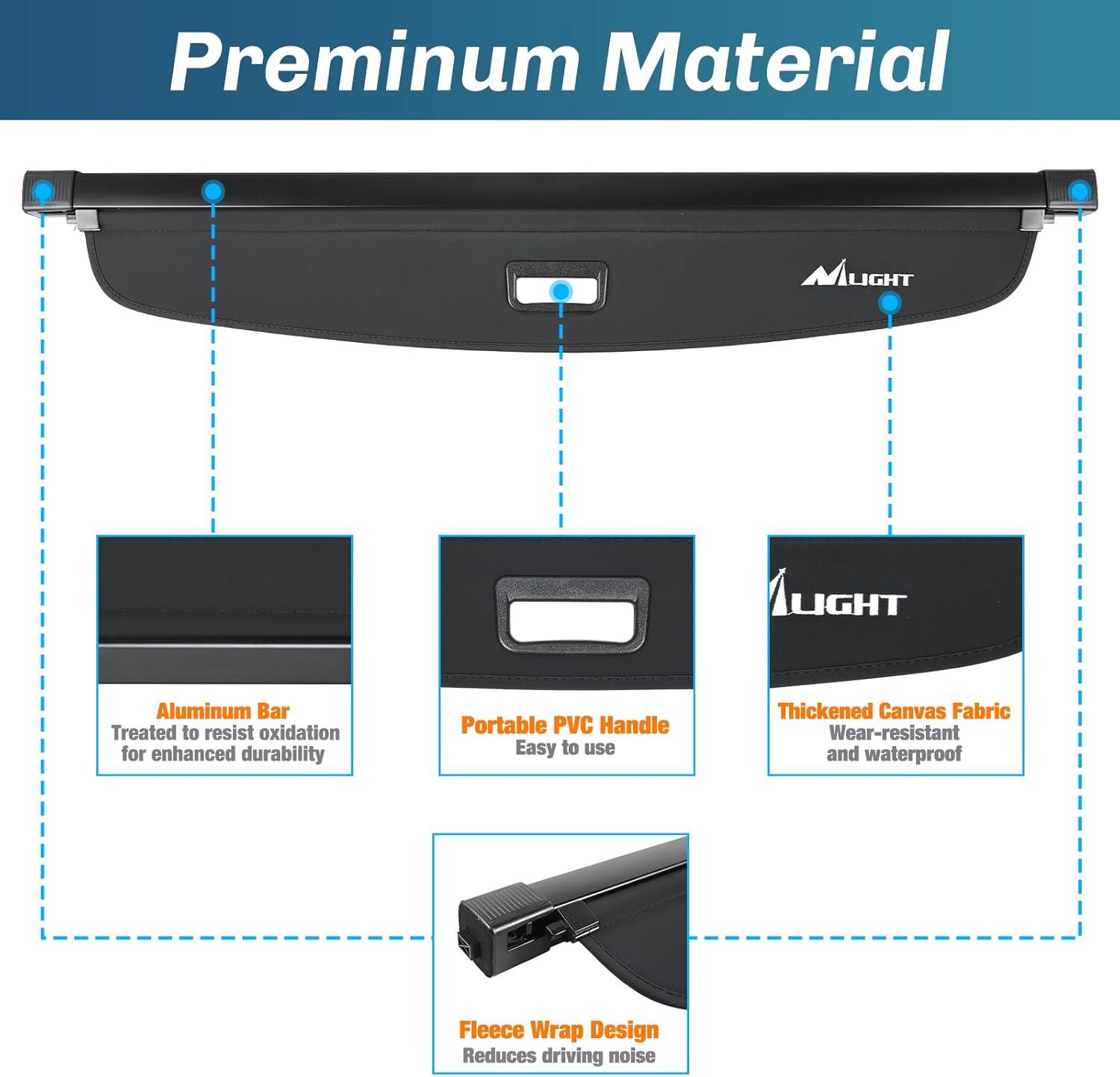 imageNilight Trunk Cargo Cover for Audi Q5 2018 2019 2020 2021 2022 2023 2024 Retractable Security Shade Rear Cargo Cover with Trunk Storage Net20242025 Lincoln Nautilus
