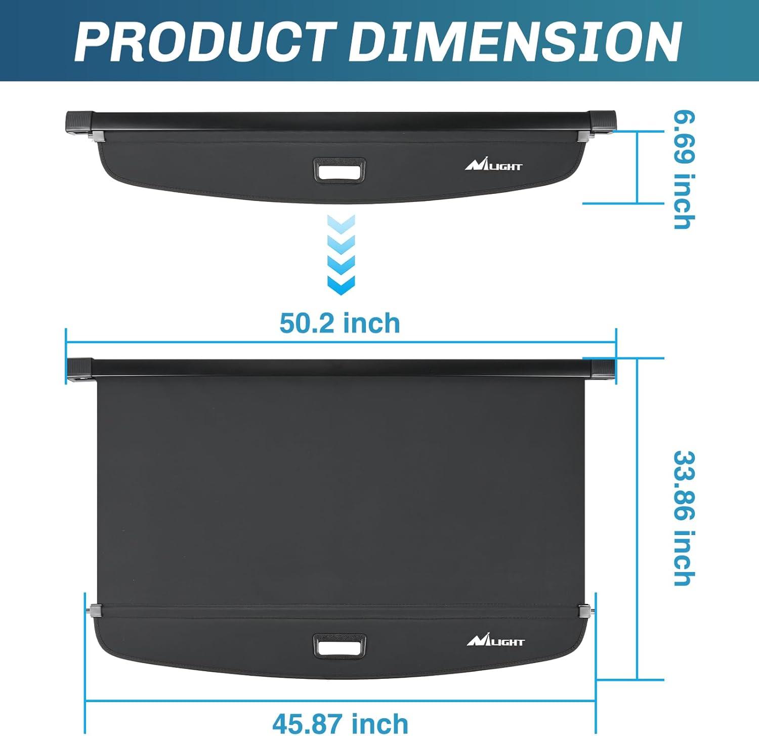 imageNilight Trunk Cargo Cover for Audi Q5 2018 2019 2020 2021 2022 2023 2024 Retractable Security Shade Rear Cargo Cover with Trunk Storage Net20242025 Lincoln Nautilus