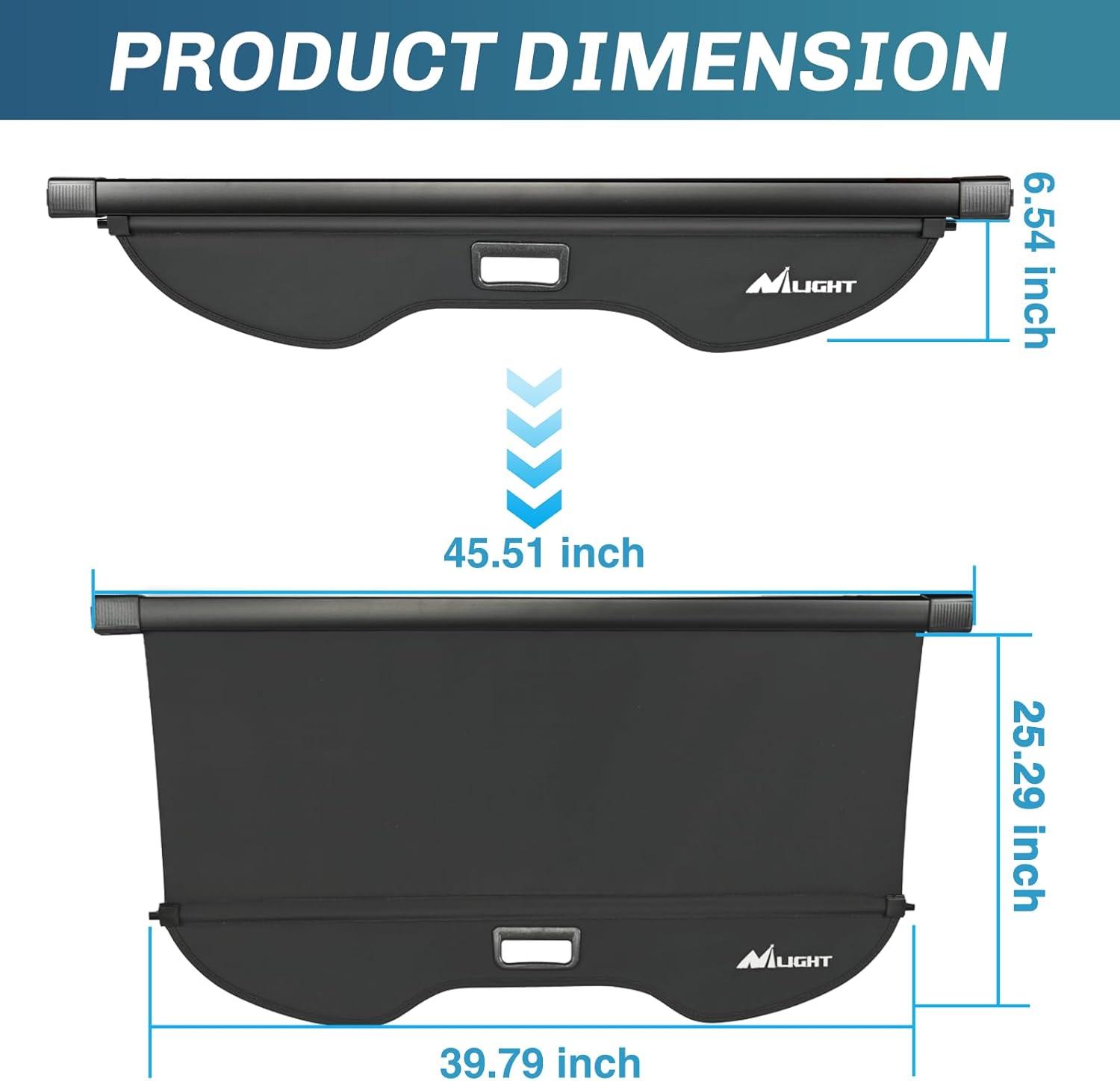 imageNilight Trunk Cargo Cover for Ford Escape 2013 2014 2015 2016 2017 2018 2019 Retractable Security Shade Rear Cargo Cover with Trunk Storage Net20132019 Ford Escape