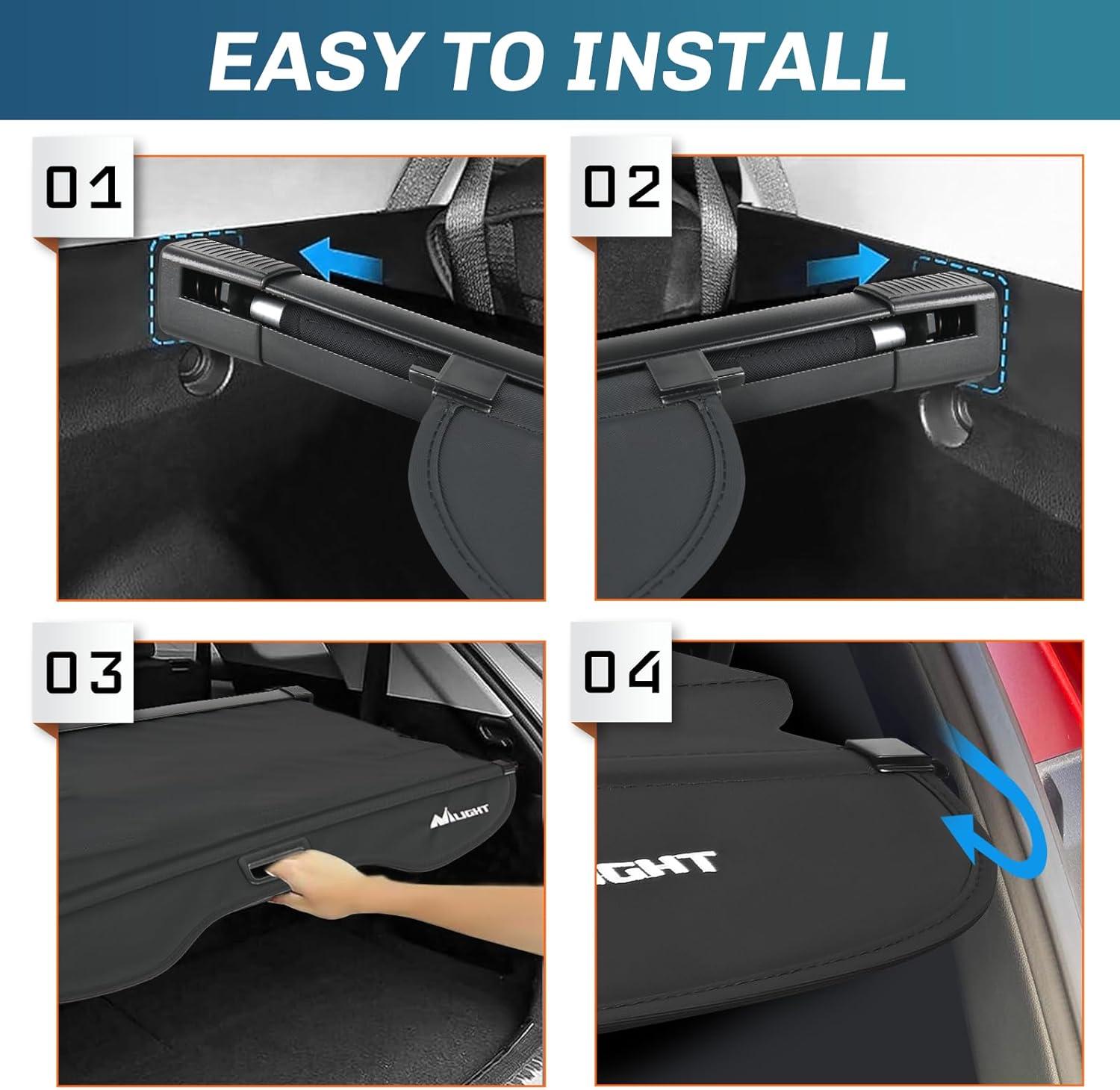 imageNilight Trunk Cargo Cover for Ford Escape 2013 2014 2015 2016 2017 2018 2019 Retractable Security Shade Rear Cargo Cover with Trunk Storage Net20132019 Ford Escape