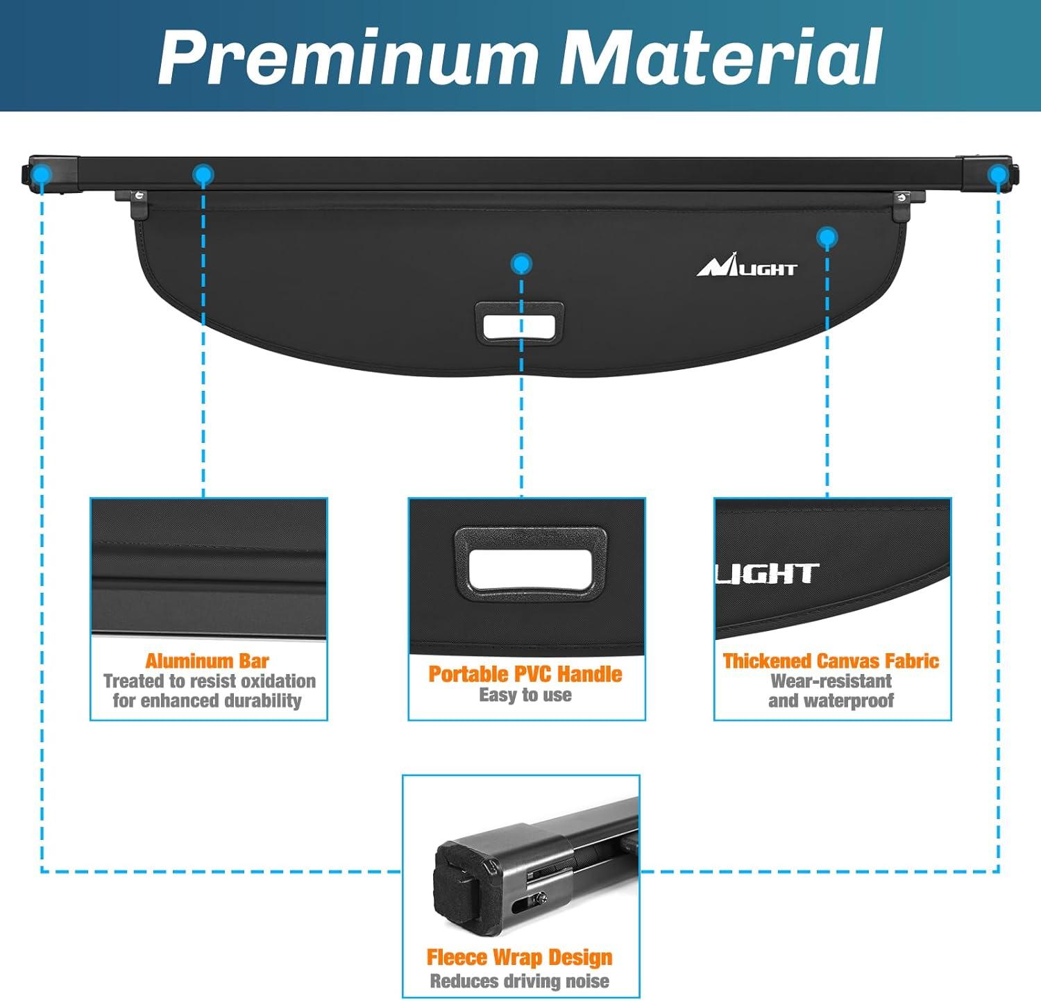 imageNilight Trunk Cargo Cover for Ford Escape 2013 2014 2015 2016 2017 2018 2019 Retractable Security Shade Rear Cargo Cover with Trunk Storage Net20142020 Nissan XTrail Rogue