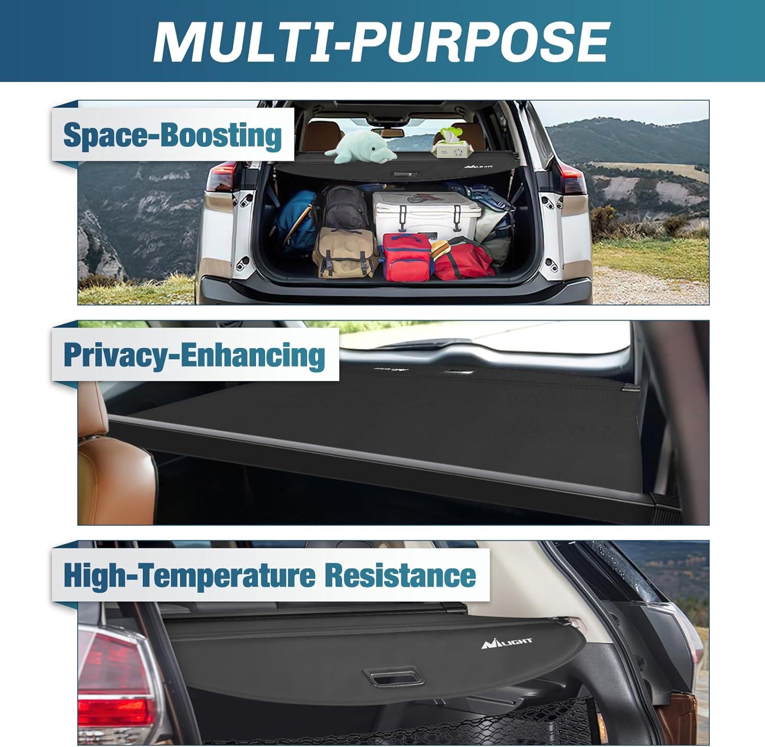 imageNilight Trunk Cargo Cover for Ford Escape 2013 2014 2015 2016 2017 2018 2019 Retractable Security Shade Rear Cargo Cover with Trunk Storage Net20142020 Nissan XTrail Rogue