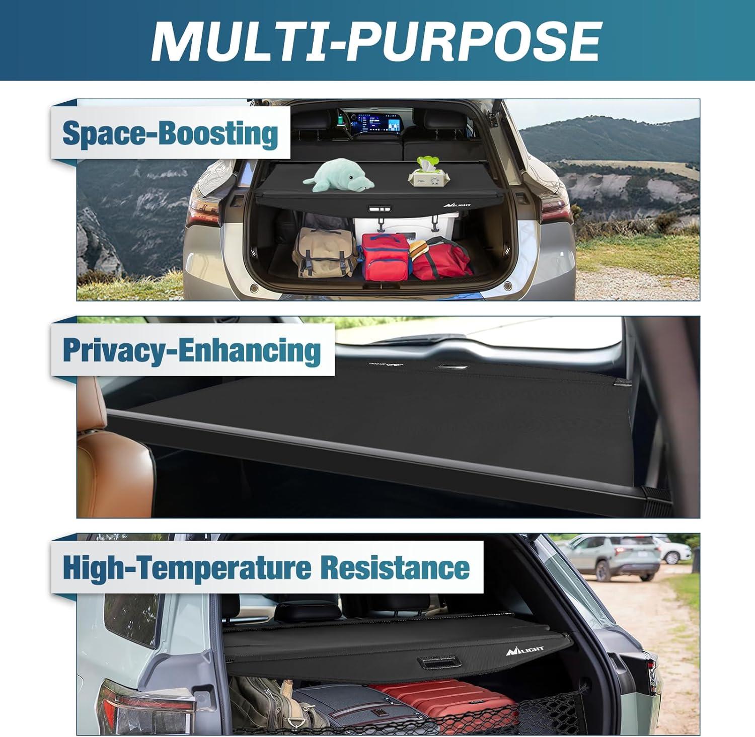 imageNilight Trunk Cargo Cover for Ford Escape 2013 2014 2015 2016 2017 2018 2019 Retractable Security Shade Rear Cargo Cover with Trunk Storage Net20182025 Chevy EquinoxGMC Terrain