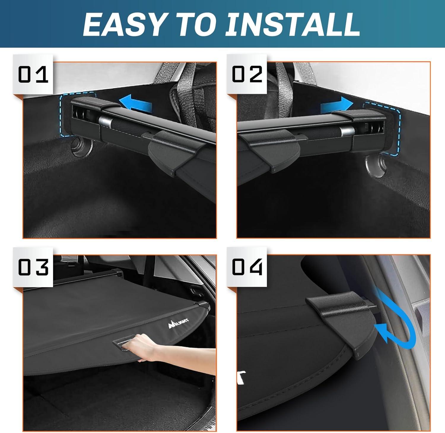 imageNilight Trunk Cargo Cover for Ford Escape 2013 2014 2015 2016 2017 2018 2019 Retractable Security Shade Rear Cargo Cover with Trunk Storage Net20202025 Kia Tellurid