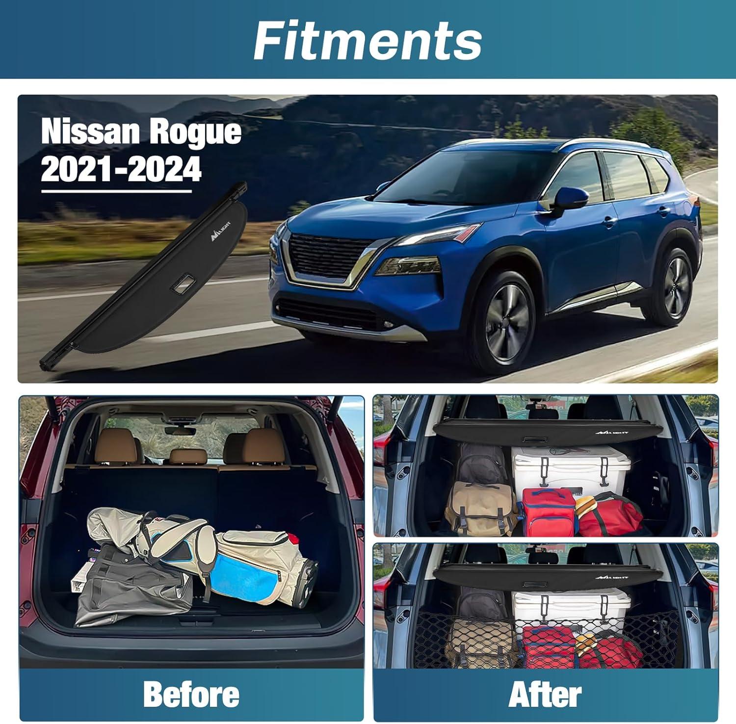 imageNilight Trunk Cargo Cover for Ford Escape 2013 2014 2015 2016 2017 2018 2019 Retractable Security Shade Rear Cargo Cover with Trunk Storage Net20212025 Nissan Rogue