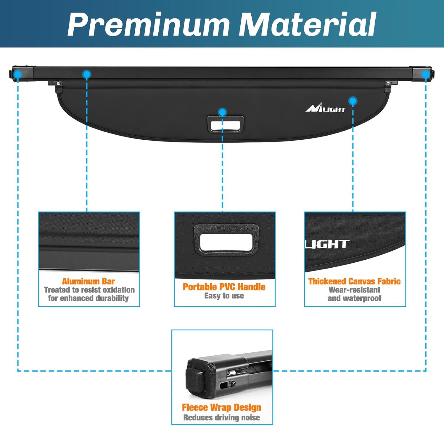imageNilight Trunk Cargo Cover for Ford Escape 2013 2014 2015 2016 2017 2018 2019 Retractable Security Shade Rear Cargo Cover with Trunk Storage Net20212025 Nissan Rogue