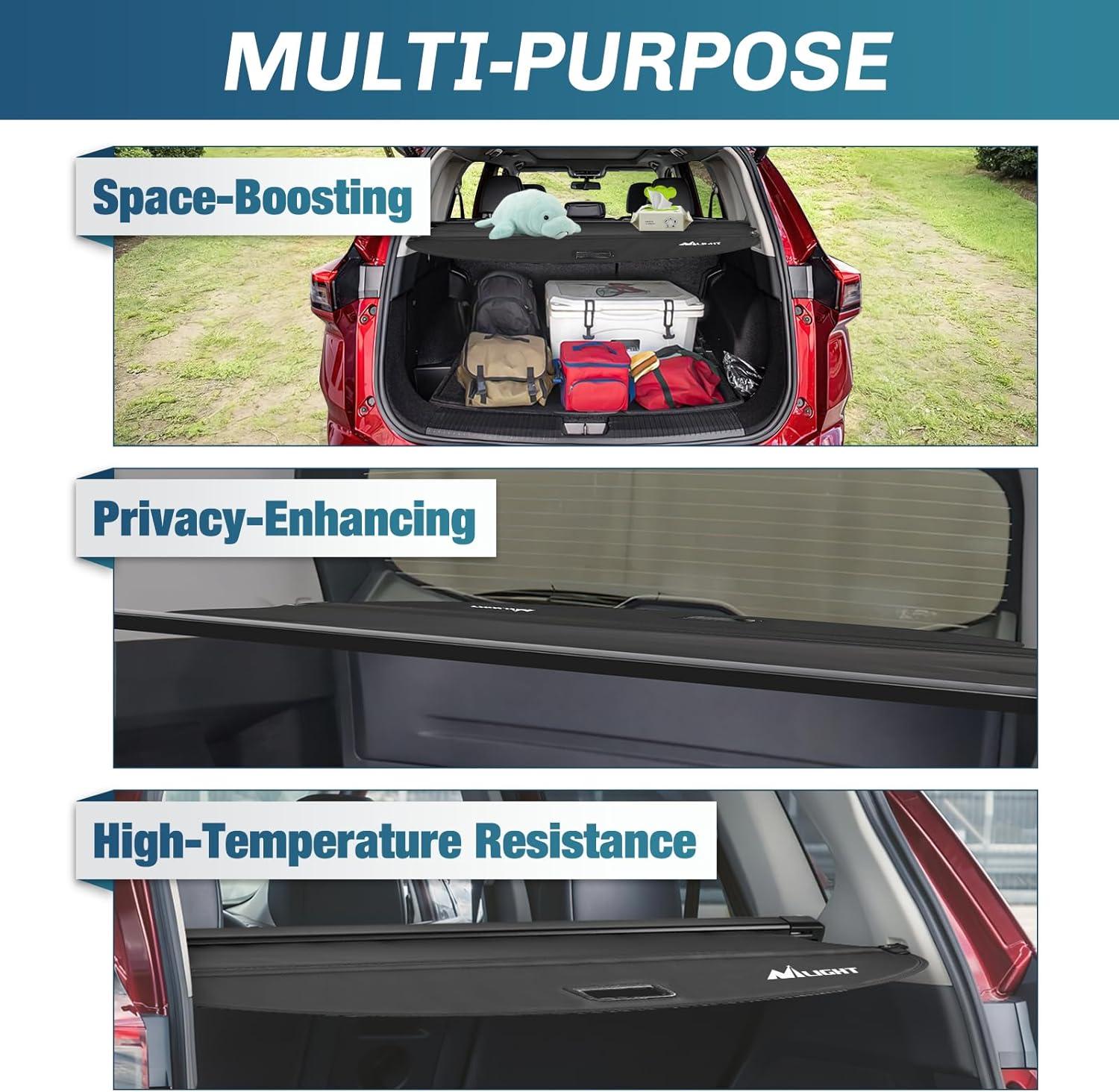 imageNilight Trunk Cargo Cover for Ford Escape 2013 2014 2015 2016 2017 2018 2019 Retractable Security Shade Rear Cargo Cover with Trunk Storage Net20212025 Nissan Rogue