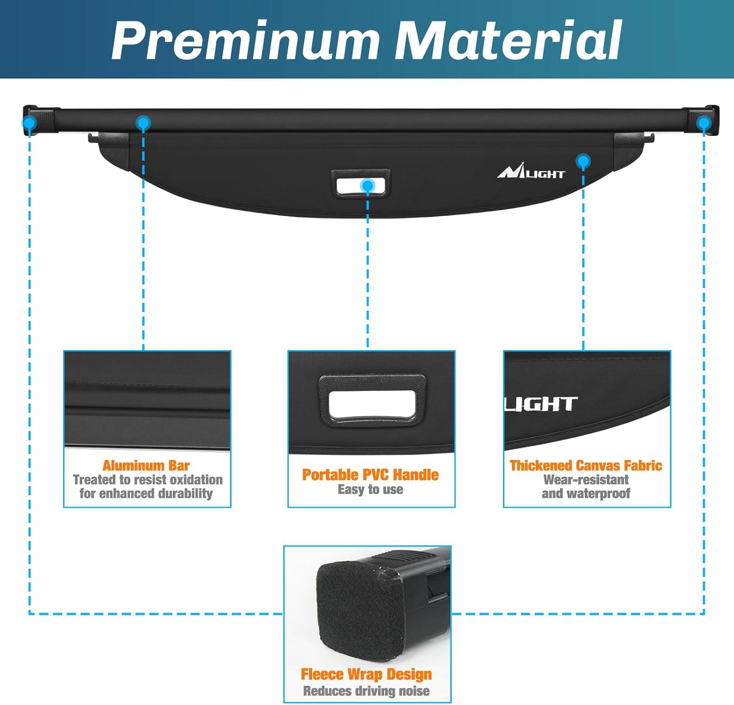 imageNilight Trunk Cargo Cover for Toyota RAV4 Accessories 2019 2020 2021 2022 2023 2024 2025 Retractable Security Shade Rear Cargo Cover with Trunk Storage Net 1Pack20232024 Kia Sportage