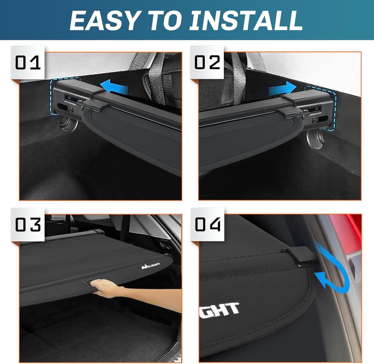 imageNilight Trunk Cargo Cover for Toyota RAV4 Accessories 2019 2020 2021 2022 2023 2024 2025 Retractable Security Shade Rear Cargo Cover with Trunk Storage Net 1Pack20192024 Toyota RAV4