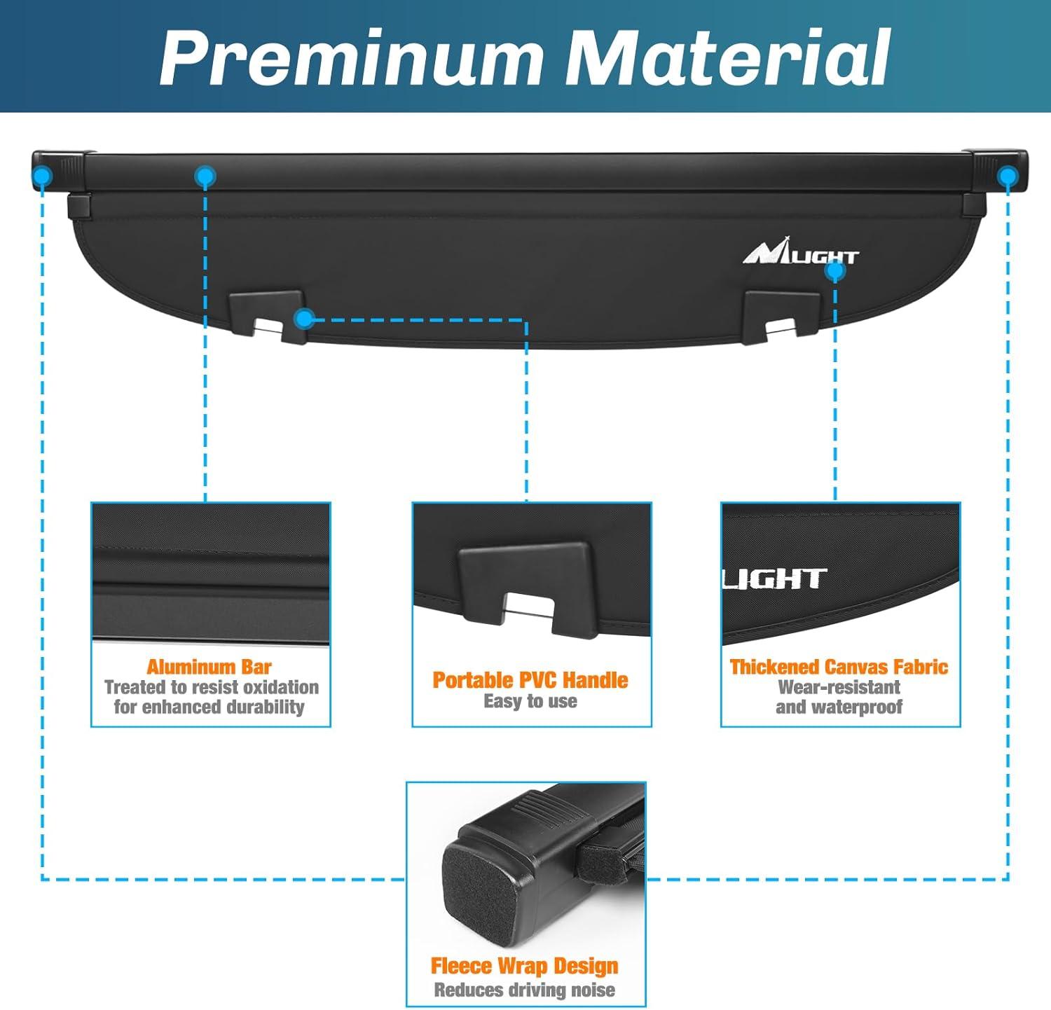 imageNilight Trunk Cargo Cover for Toyota RAV4 Accessories 2019 2020 2021 2022 2023 2024 2025 Retractable Security Shade Rear Cargo Cover with Trunk Storage Net 1Pack20172024 Mazda CX5