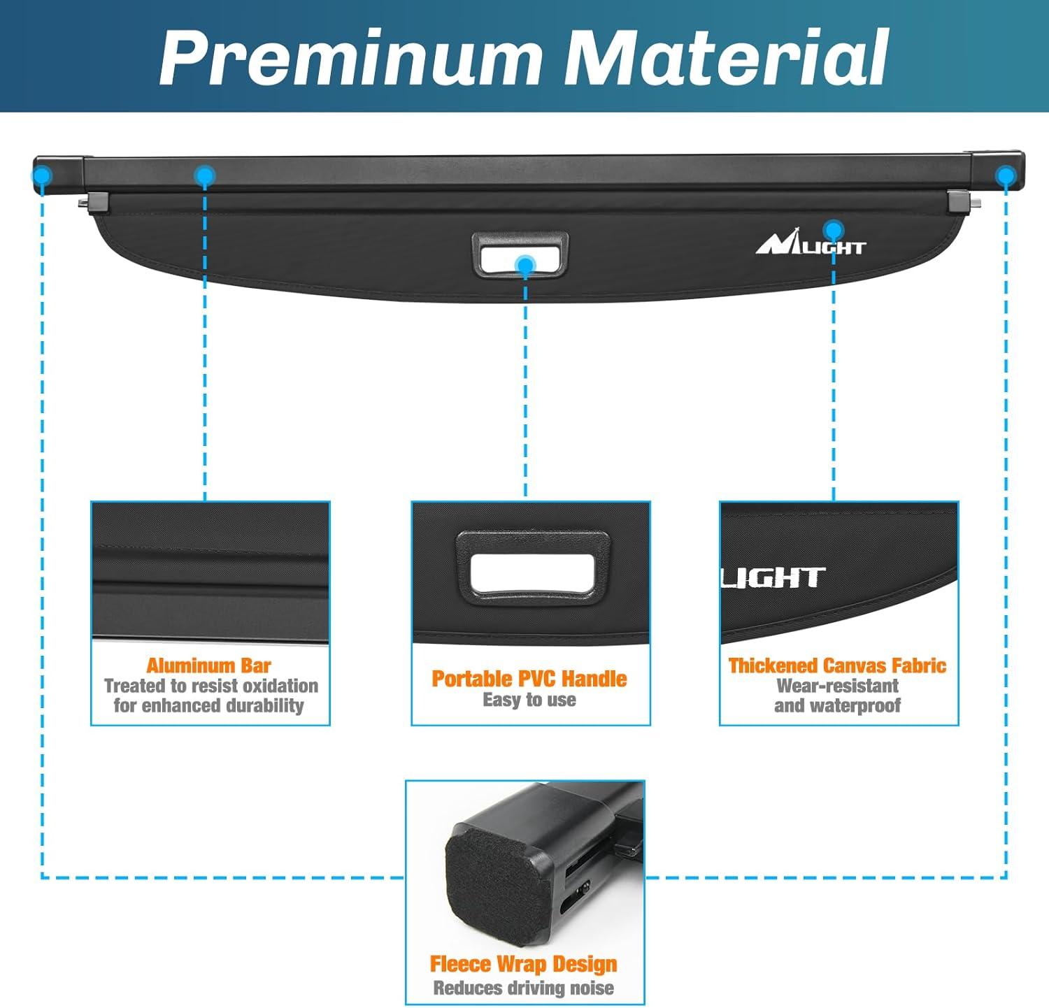 imageNilight Trunk Cargo Cover for Toyota RAV4 Accessories 2019 2020 2021 2022 2023 2024 2025 Retractable Security Shade Rear Cargo Cover with Trunk Storage Net 1Pack20192024 Toyota RAV4