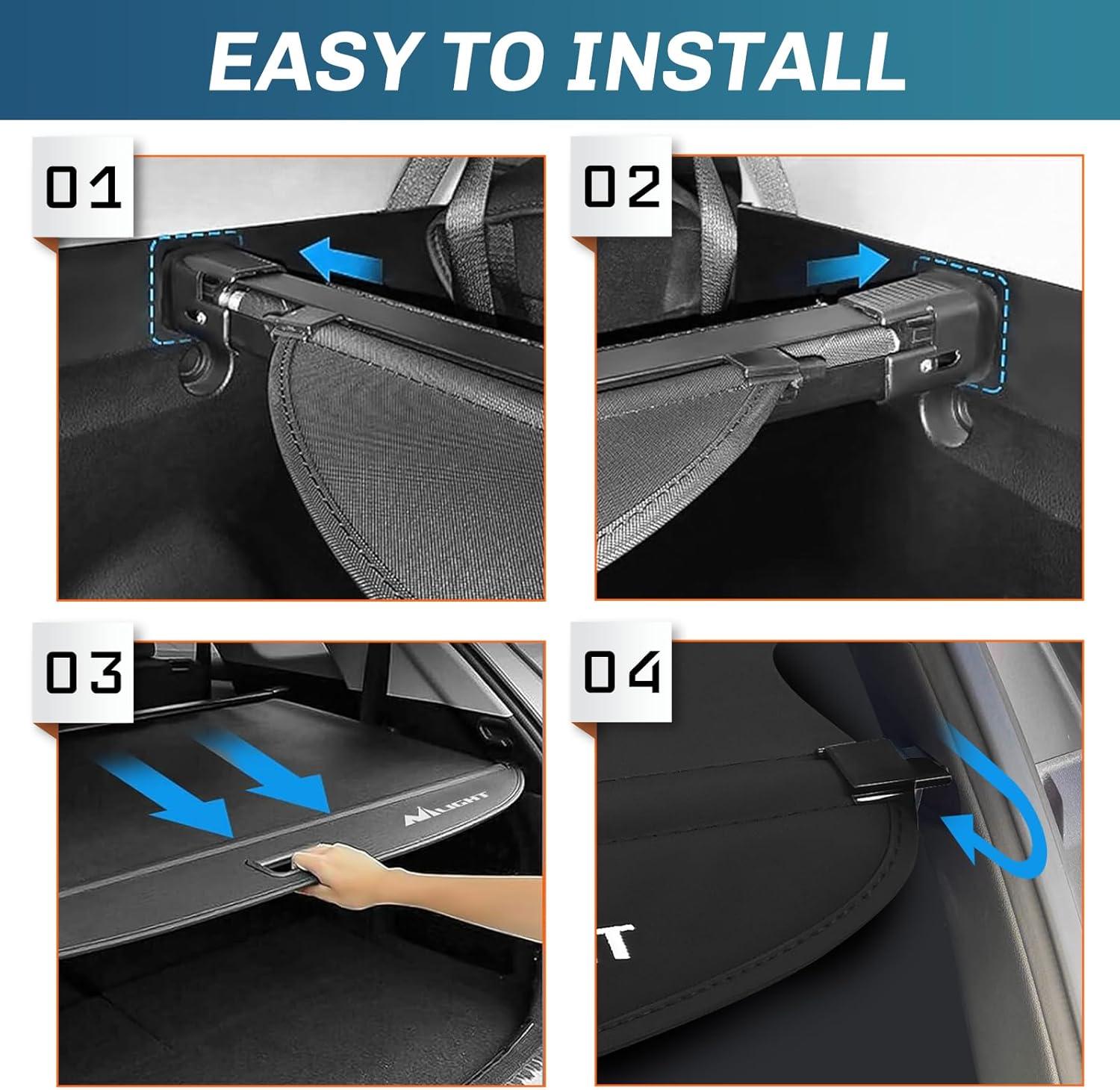 imageNilight Trunk Cargo Cover for Toyota RAV4 Accessories 2019 2020 2021 2022 2023 2024 2025 Retractable Security Shade Rear Cargo Cover with Trunk Storage Net 1Pack20172022 Kia Sportage
