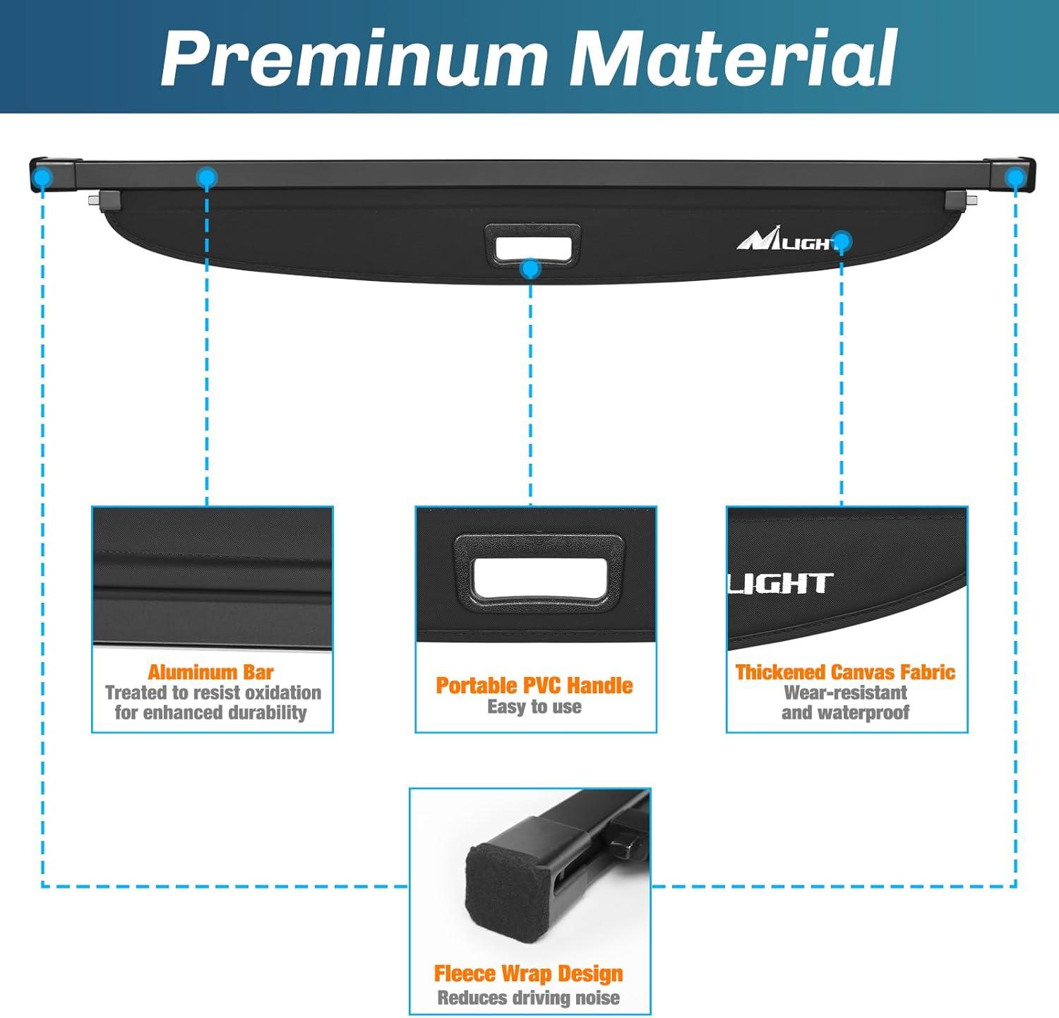 imageNilight Trunk Cargo Cover for Toyota RAV4 Accessories 2019 2020 2021 2022 2023 2024 2025 Retractable Security Shade Rear Cargo Cover with Trunk Storage Net 1Pack20182024 Subaru CrosstrekImpreza