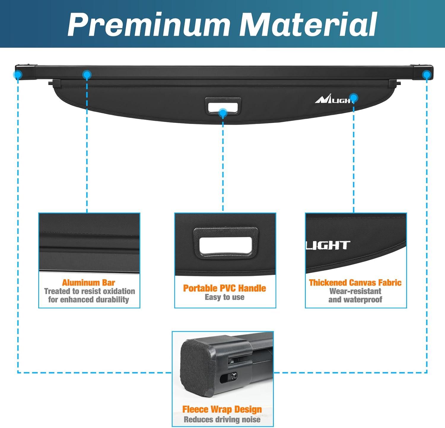 imageNilight Trunk Cargo Cover for Toyota RAV4 Accessories 2019 2020 2021 2022 2023 2024 2025 Retractable Security Shade Rear Cargo Cover with Trunk Storage Net 1Pack20172022 Kia Sportage