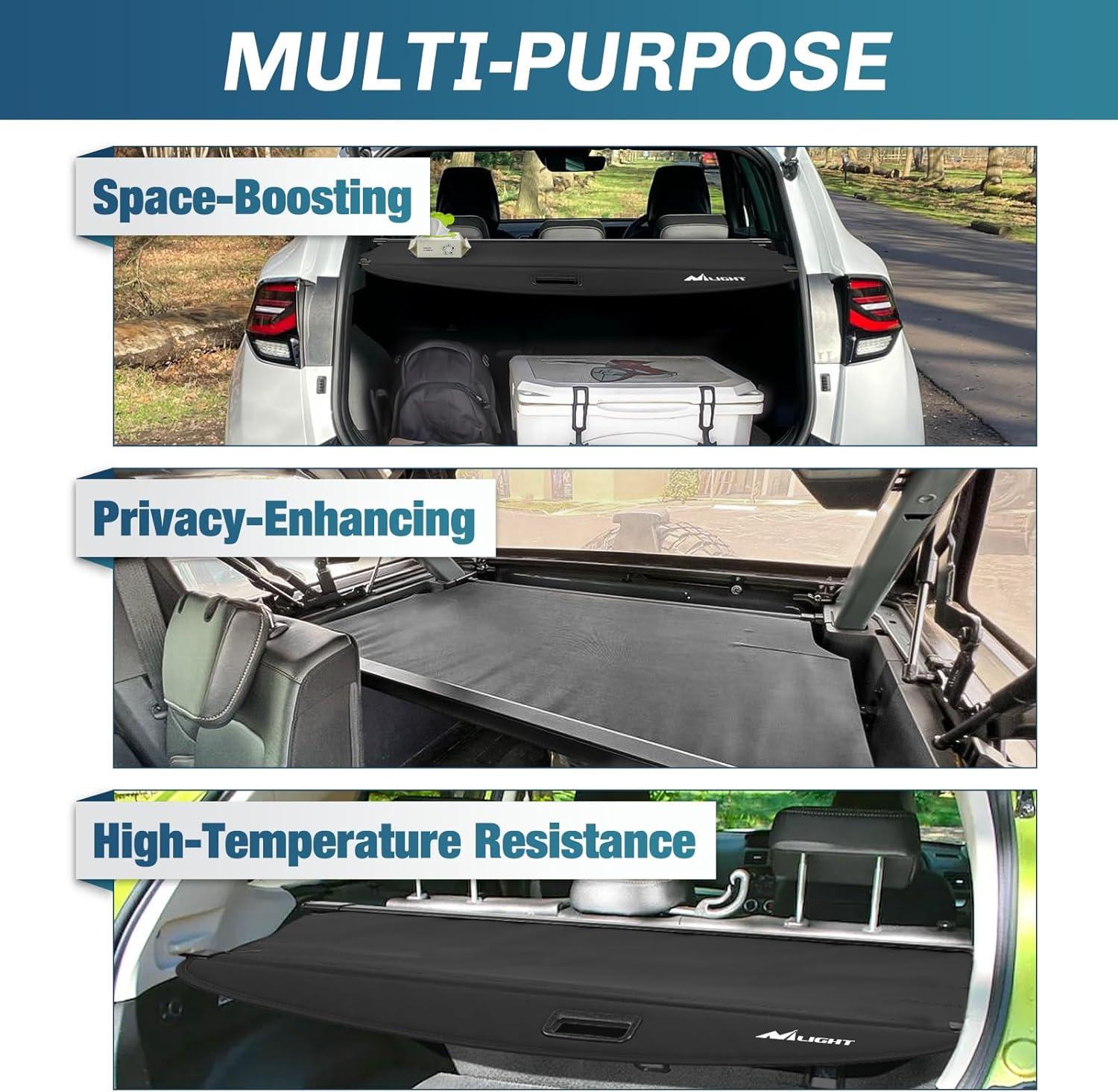 imageNilight Trunk Cargo Cover for Toyota RAV4 Accessories 2019 2020 2021 2022 2023 2024 2025 Retractable Security Shade Rear Cargo Cover with Trunk Storage Net 1Pack20172022 Kia Sportage