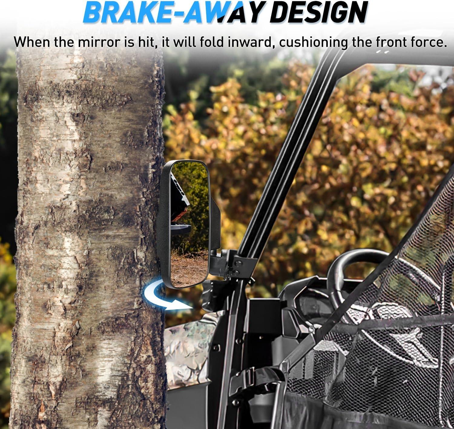 imageNilight UTV Side Mirrors Aluminum X3 Rear View Mirror Upgraded 360 Degree Adjustment Compatible with 2016 2017 2018 2019 2020 2021 2022 2023 Can Am Maverick Turbo RSide Mirror20152023 Polaris Ranger Pro Fit