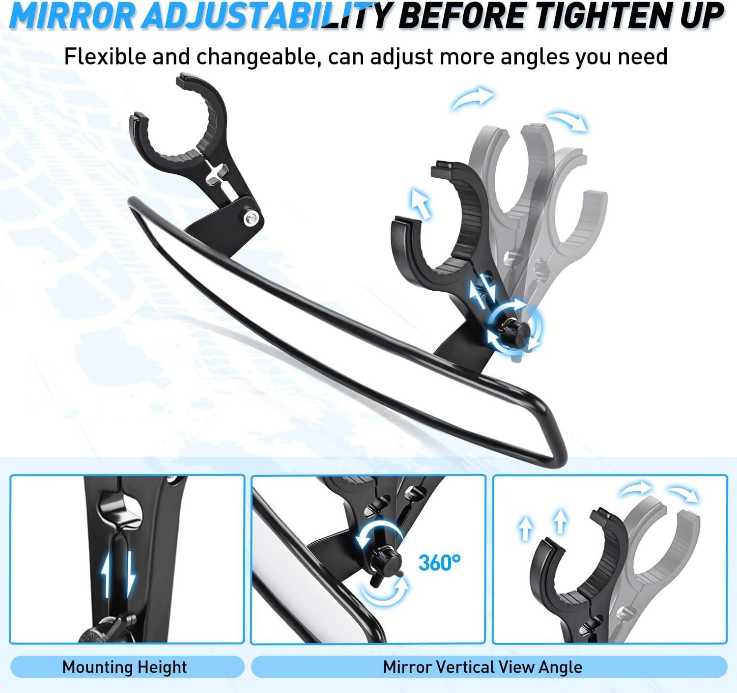 imageNilight UTV Side Mirrors Aluminum X3 Rear View Mirror Upgraded 360 Degree Adjustment Compatible with 2016 2017 2018 2019 2020 2021 2022 2023 Can Am Maverick Turbo RCenter Mirror1752 inch roll bar cages