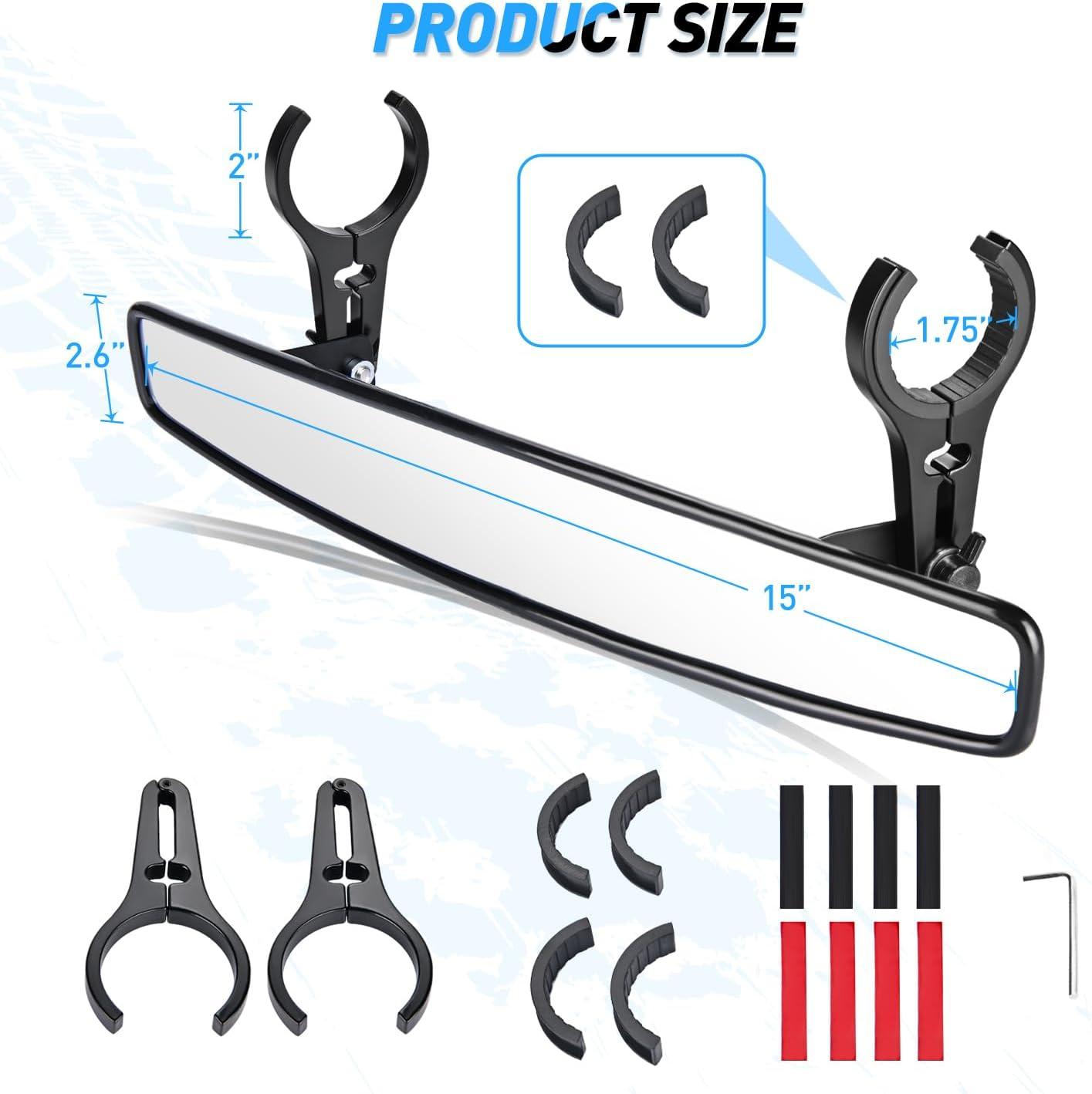 imageNilight UTV Side Mirrors Aluminum X3 Rear View Mirror Upgraded 360 Degree Adjustment Compatible with 2016 2017 2018 2019 2020 2021 2022 2023 Can Am Maverick Turbo RCenter Mirror1752 inch roll bar cages