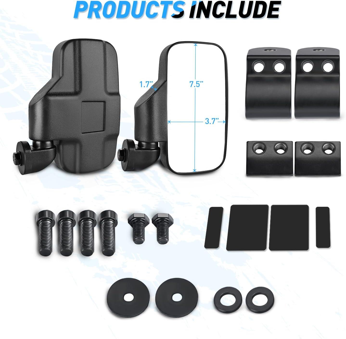 imageNilight UTV Side Mirrors Aluminum X3 Rear View Mirror Upgraded 360 Degree Adjustment Compatible with 2016 2017 2018 2019 2020 2021 2022 2023 Can Am Maverick Turbo RSide Mirror20152023 Polaris Ranger Pro Fit