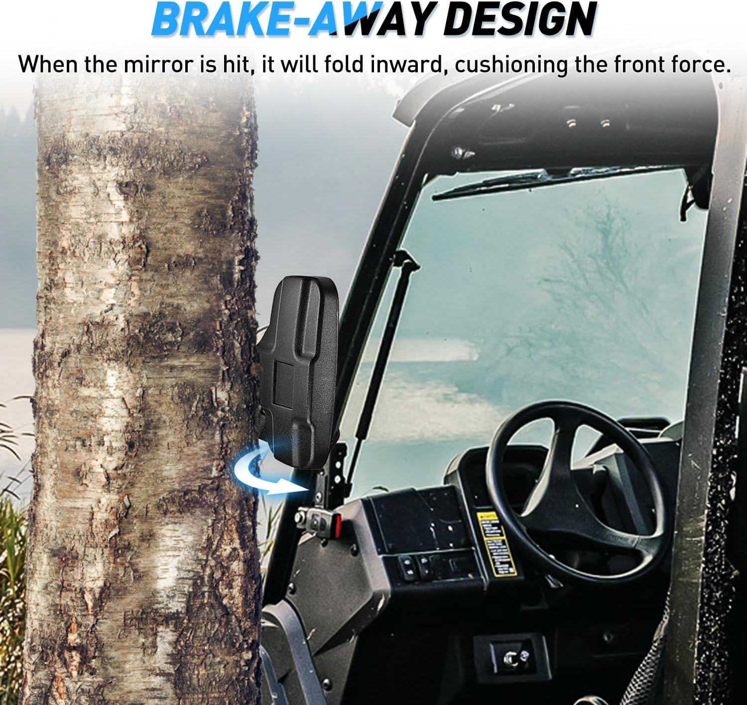 imageNilight UTV Side Mirrors Aluminum X3 Rear View Mirror Upgraded 360 Degree Adjustment Compatible with 2016 2017 2018 2019 2020 2021 2022 2023 Can Am Maverick Turbo RSide Mirror162 inch Round Roll Cage