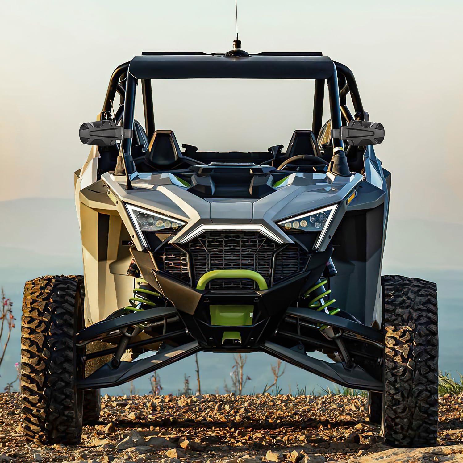 imageNilight UTV Side Mirrors Aluminum X3 Rear View Mirror Upgraded 360 Degree Adjustment Compatible with 2016 2017 2018 2019 2020 2021 2022 2023 Can Am Maverick Turbo RSide Mirror175 inch Round Roll Cage